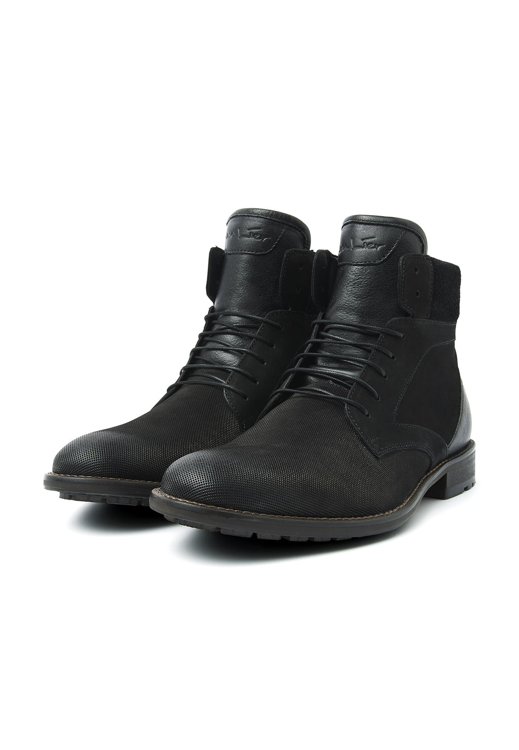 Zwart nubuck Henry boot