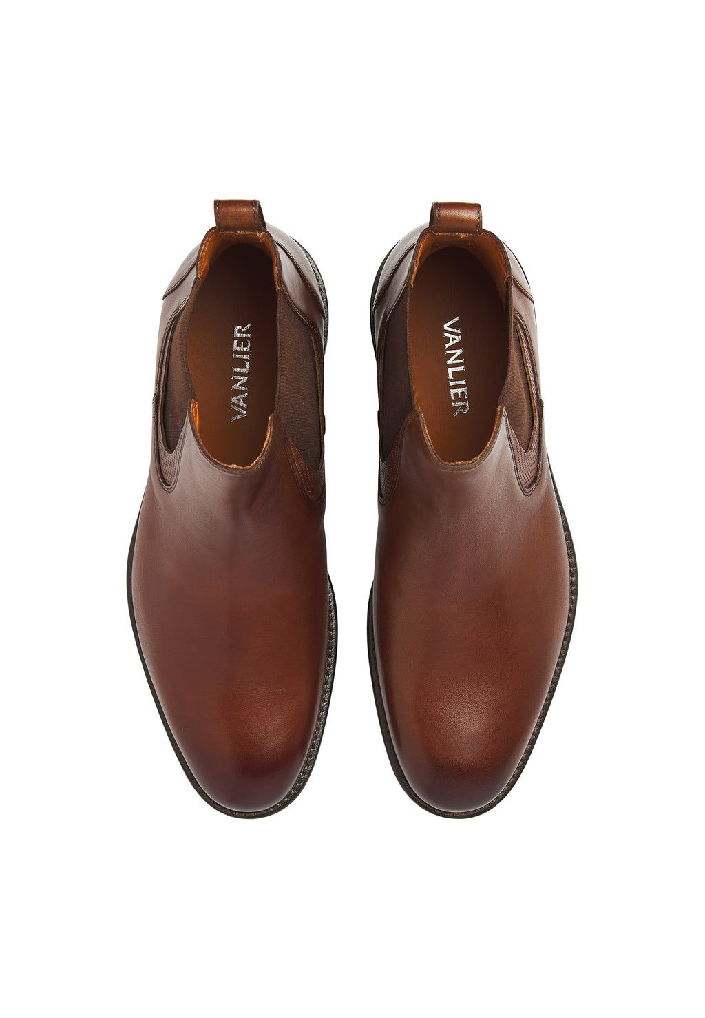 Cognac gladleren Henry chelsea boot