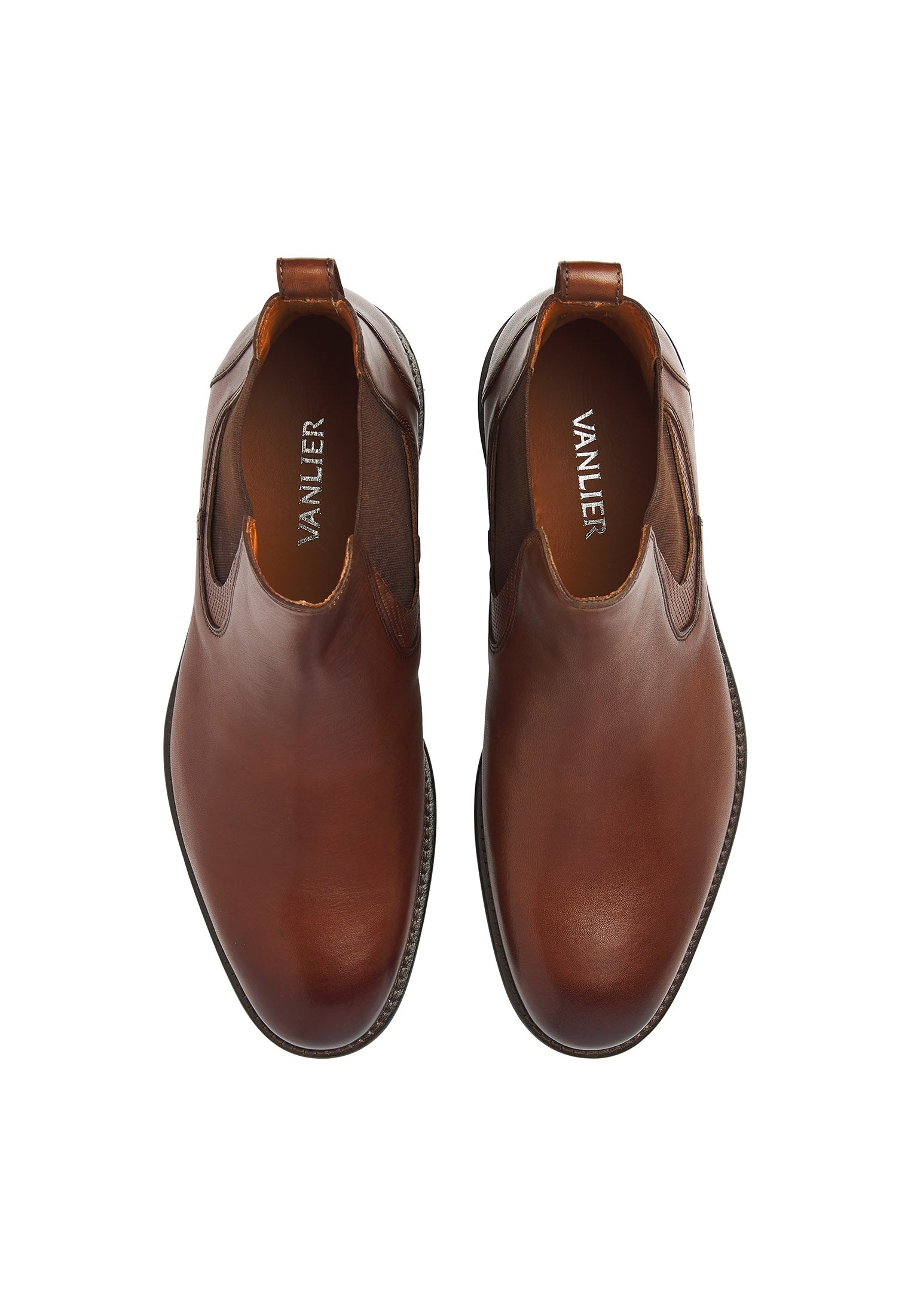 Cognac gladleren Henry chelsea boot