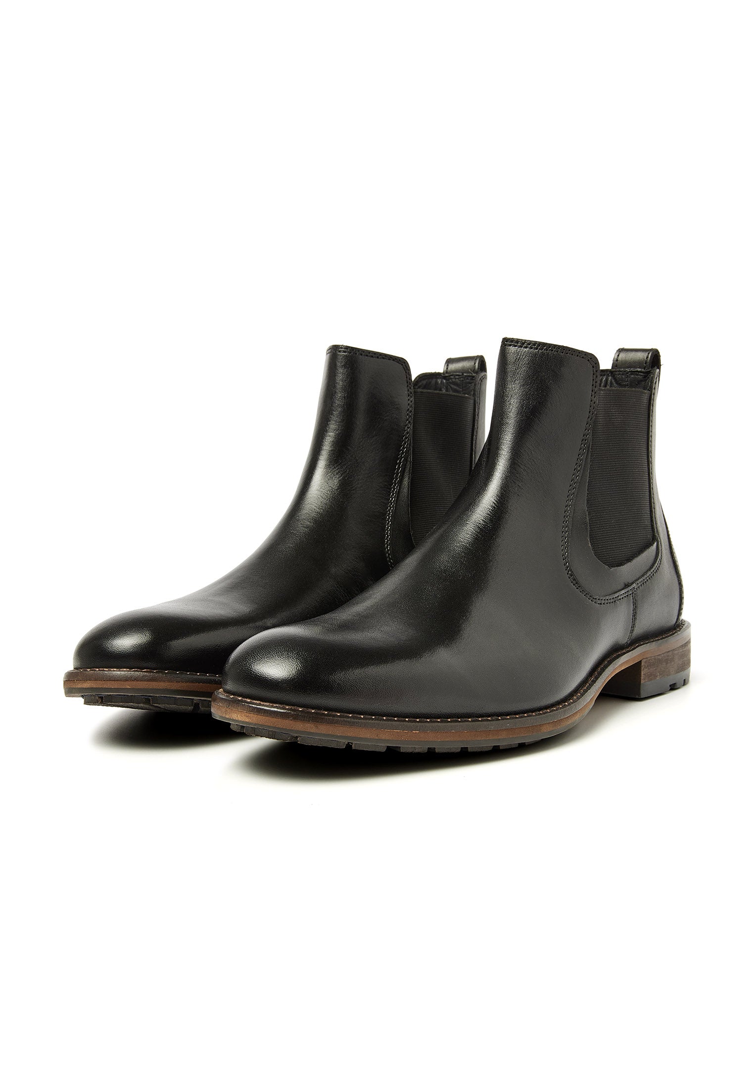 Zwart gladleren Henry chelsea boot