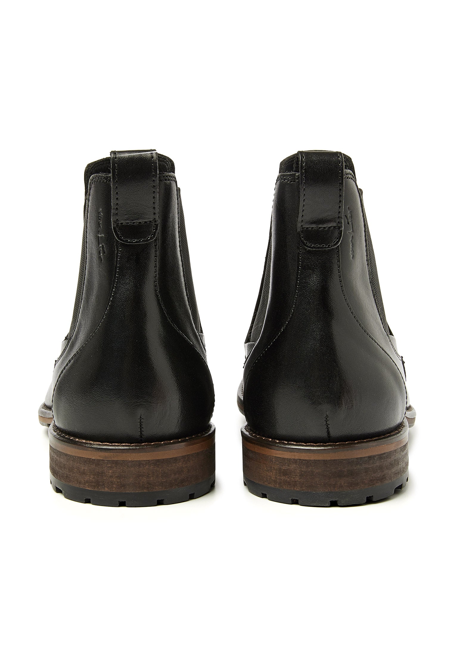 Zwart gladleren Henry chelsea boot