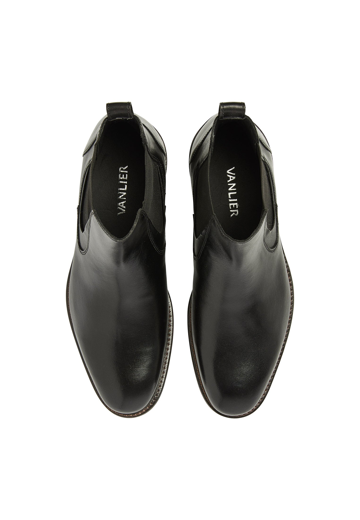 Zwart gladleren Henry chelsea boot