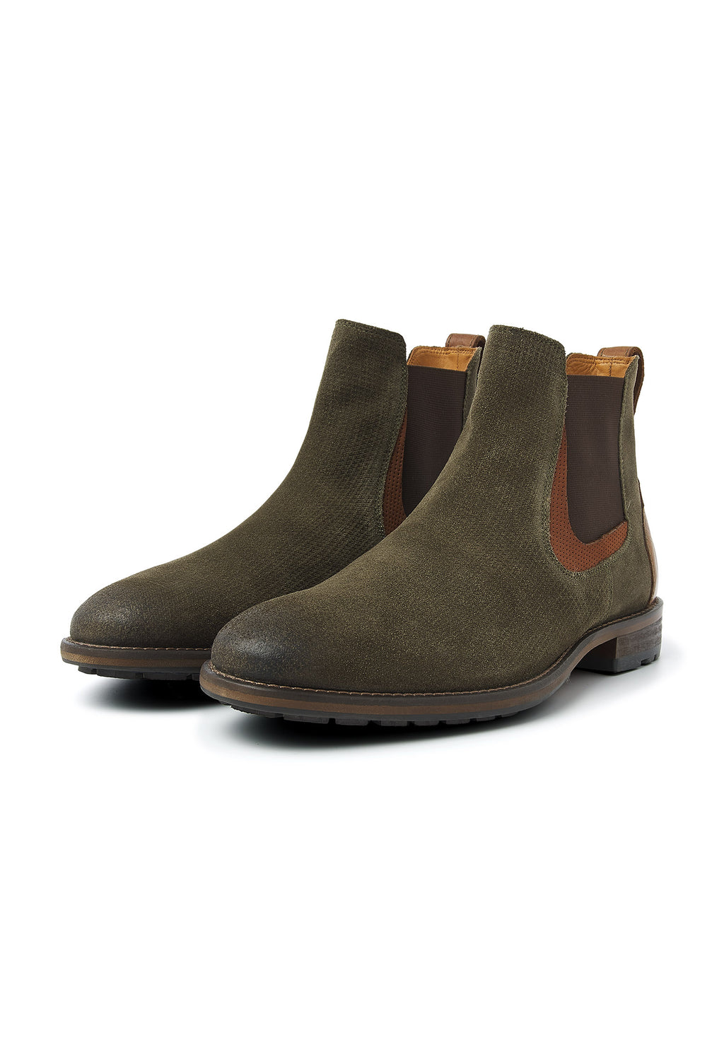 Grijs groen suède Henry chelsea boot