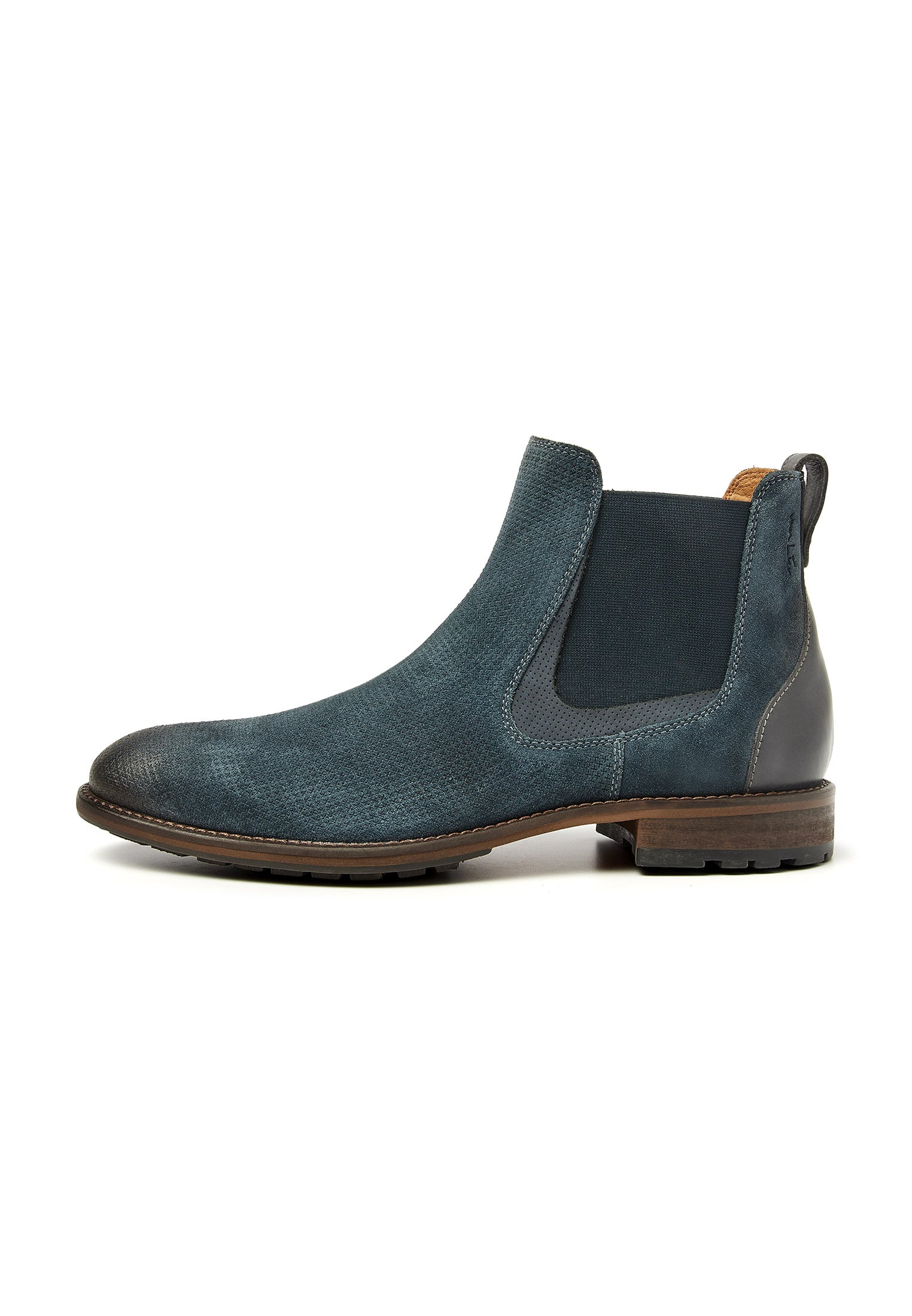 Petrol blauw suède Henry chelsea boot