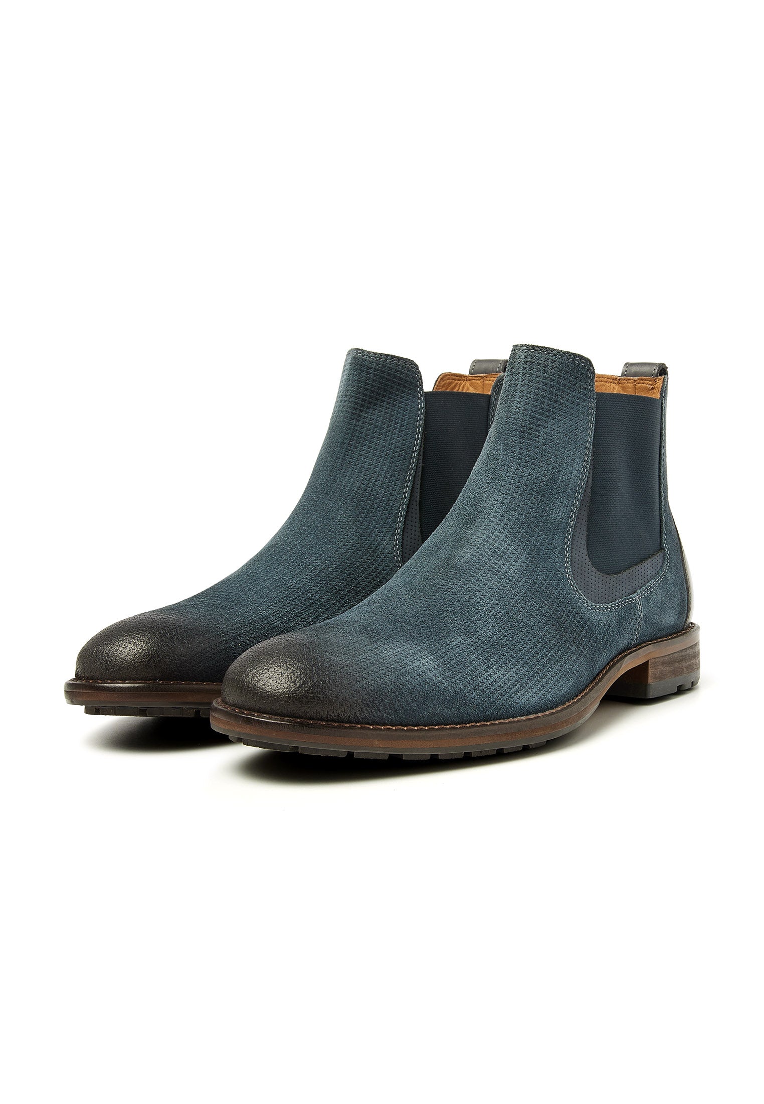 Petrol blauw suède Henry chelsea boot