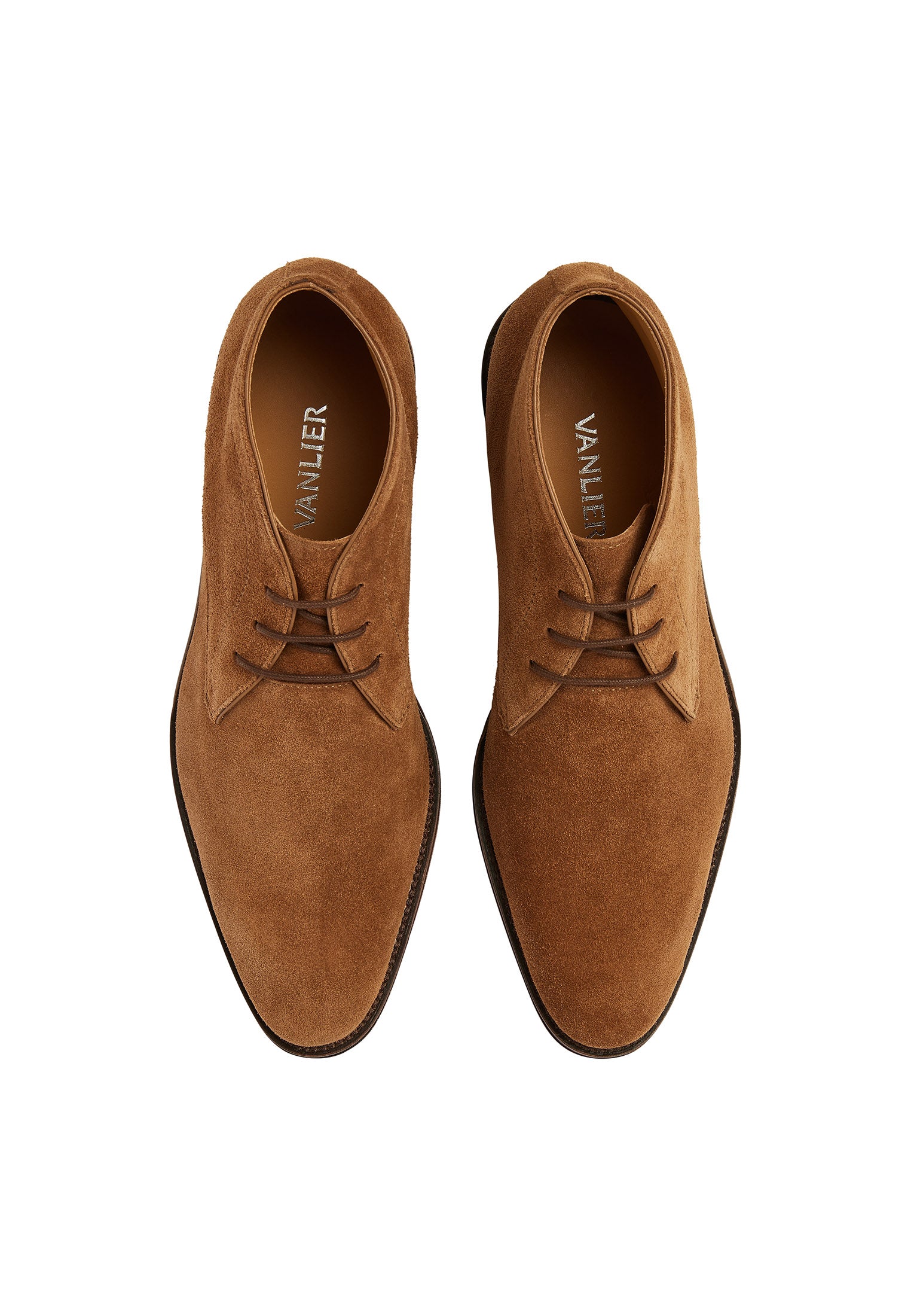 Cognac suède Madison halfhoge veterschoen