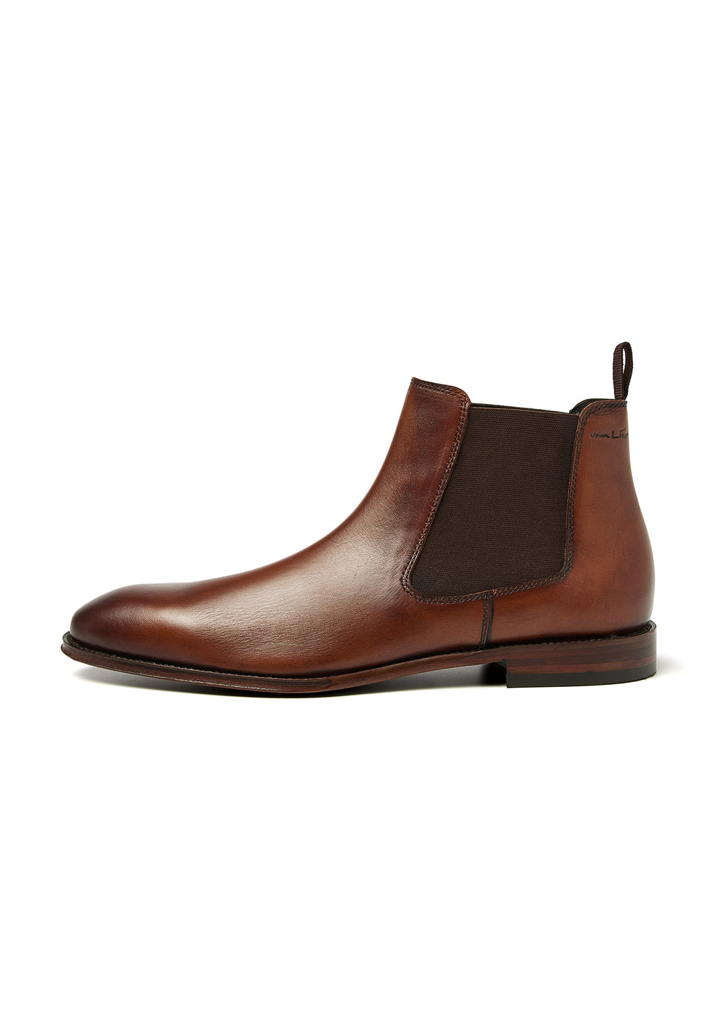 Cognac gladleren Madison chelsea boot