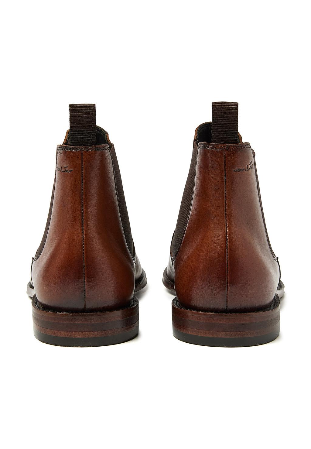 Cognac gladleren Madison chelsea boot
