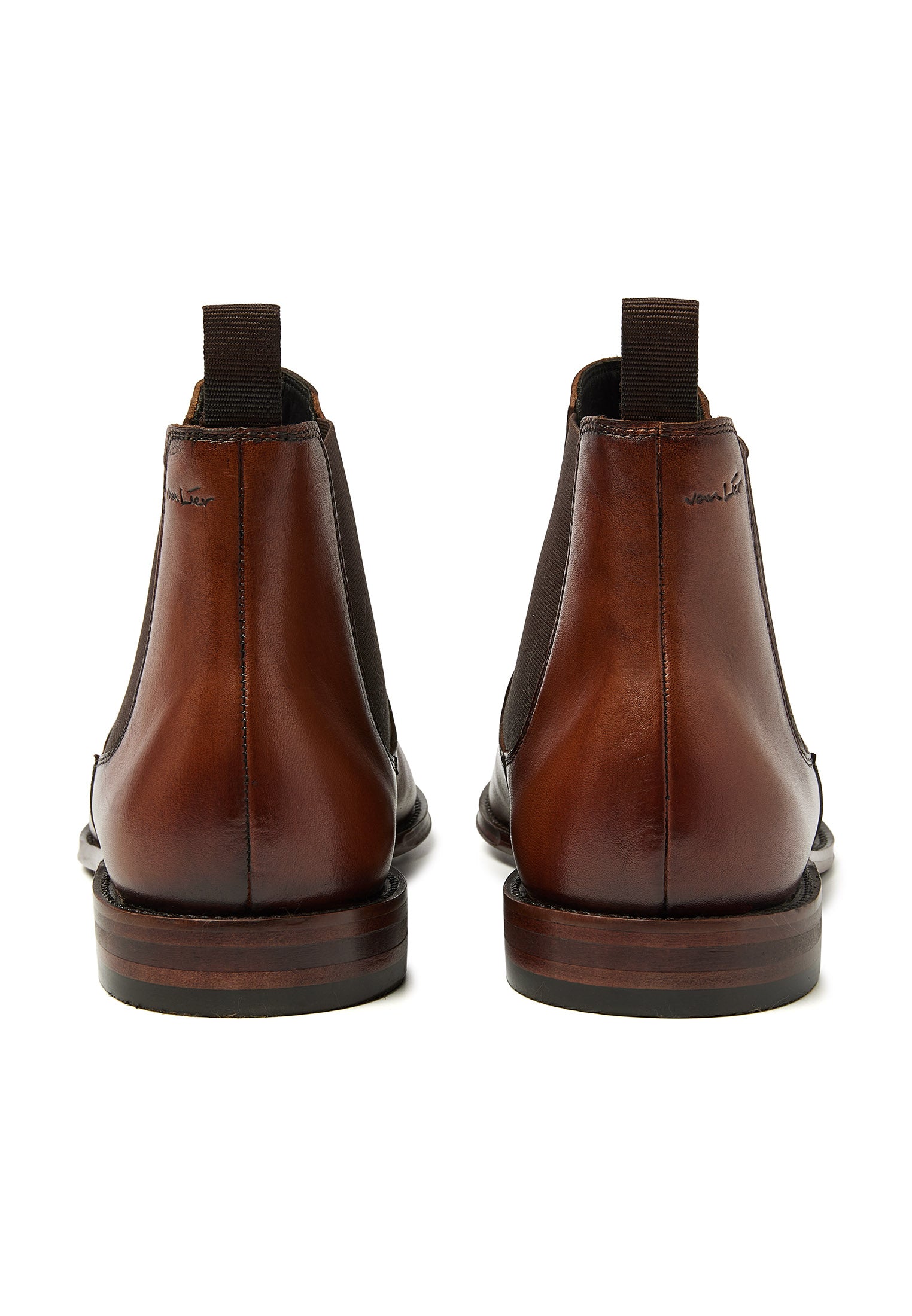 Cognac gladleren Madison chelsea boot