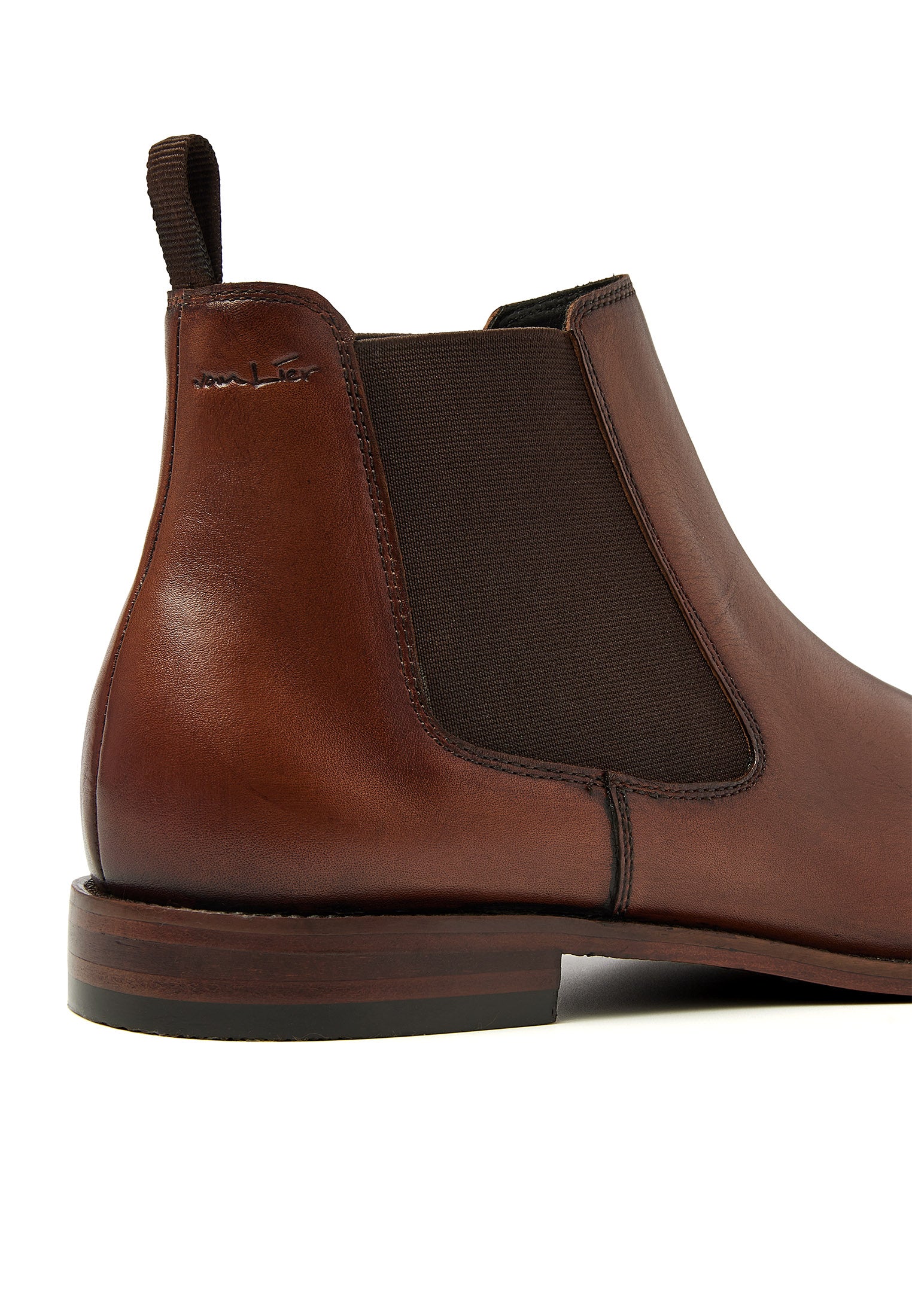 Cognac gladleren Madison chelsea boot
