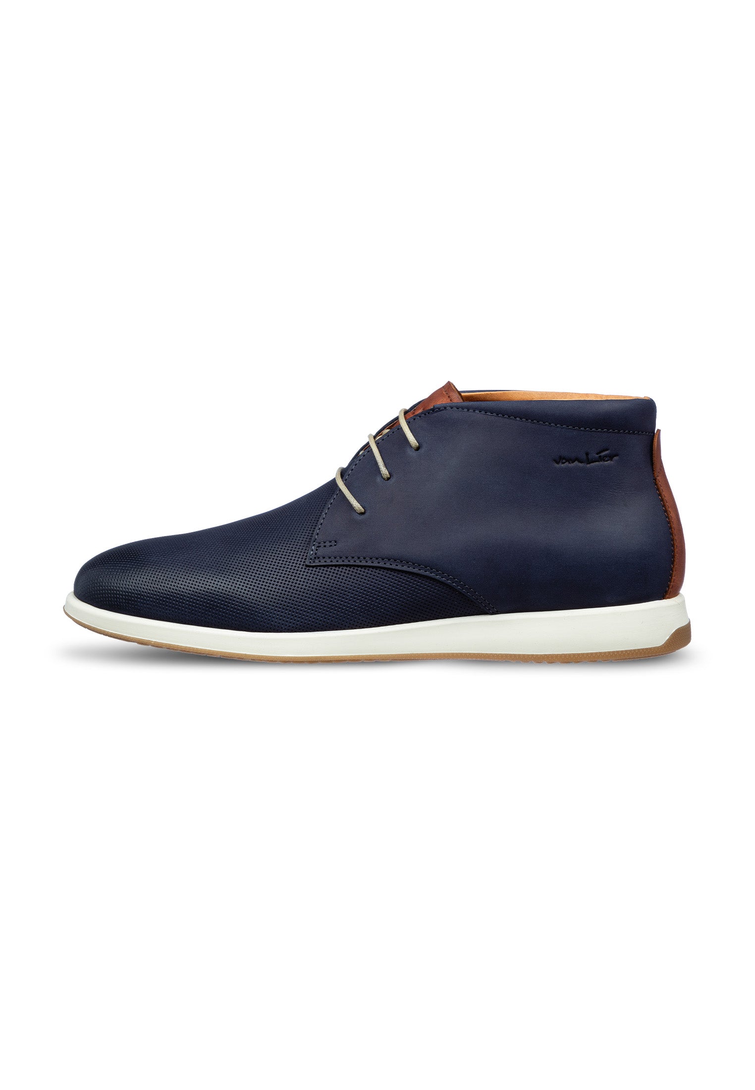Navy blauw nubuck Ticino halfhoge veterschoen
