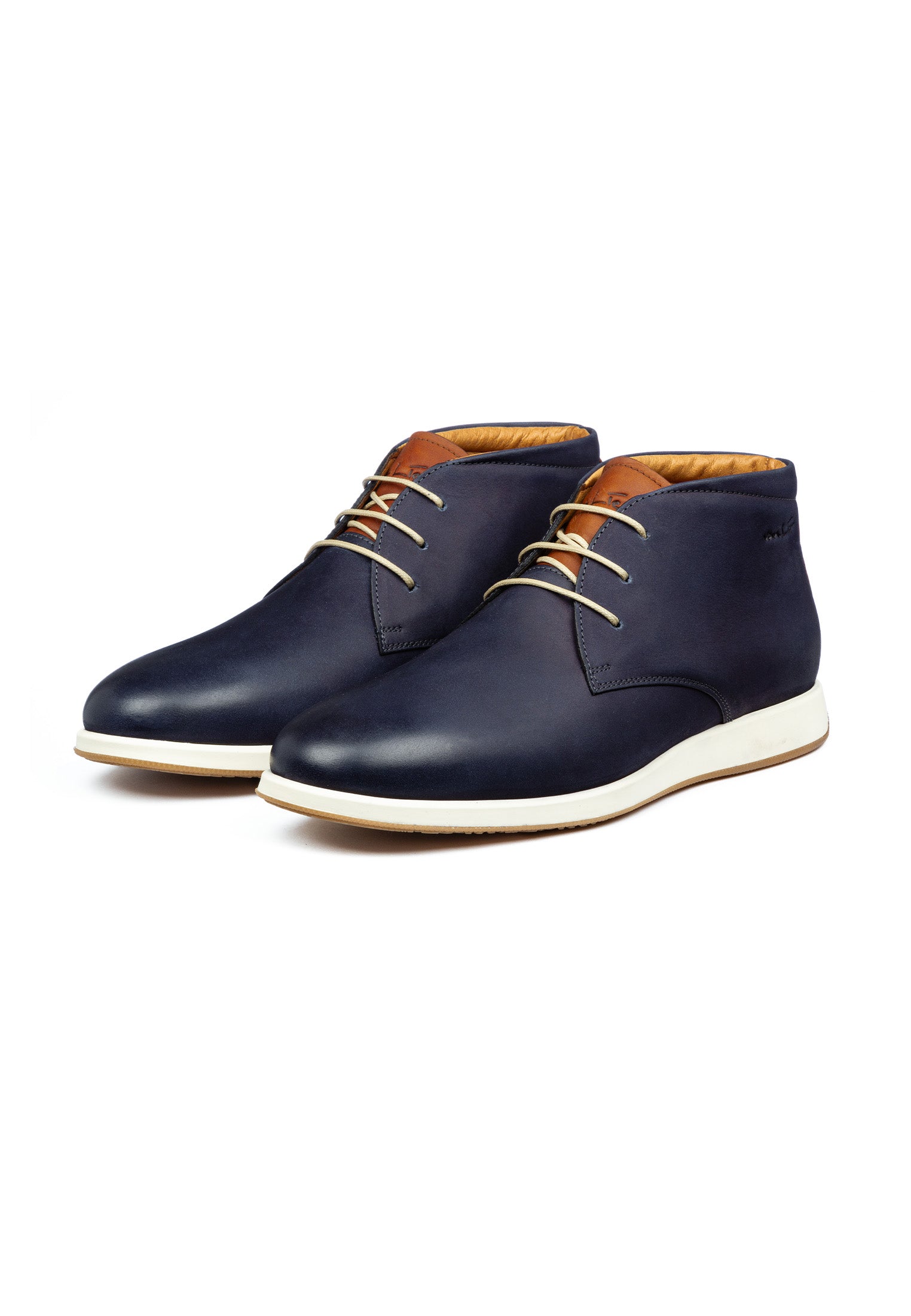 Navy blauw nubuck Ticino halfhoge veterschoen