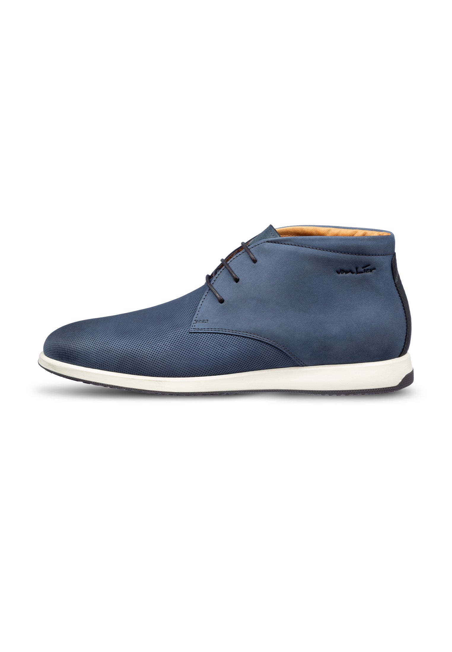 Blauw nubuck Ticino halfhoge veterschoen