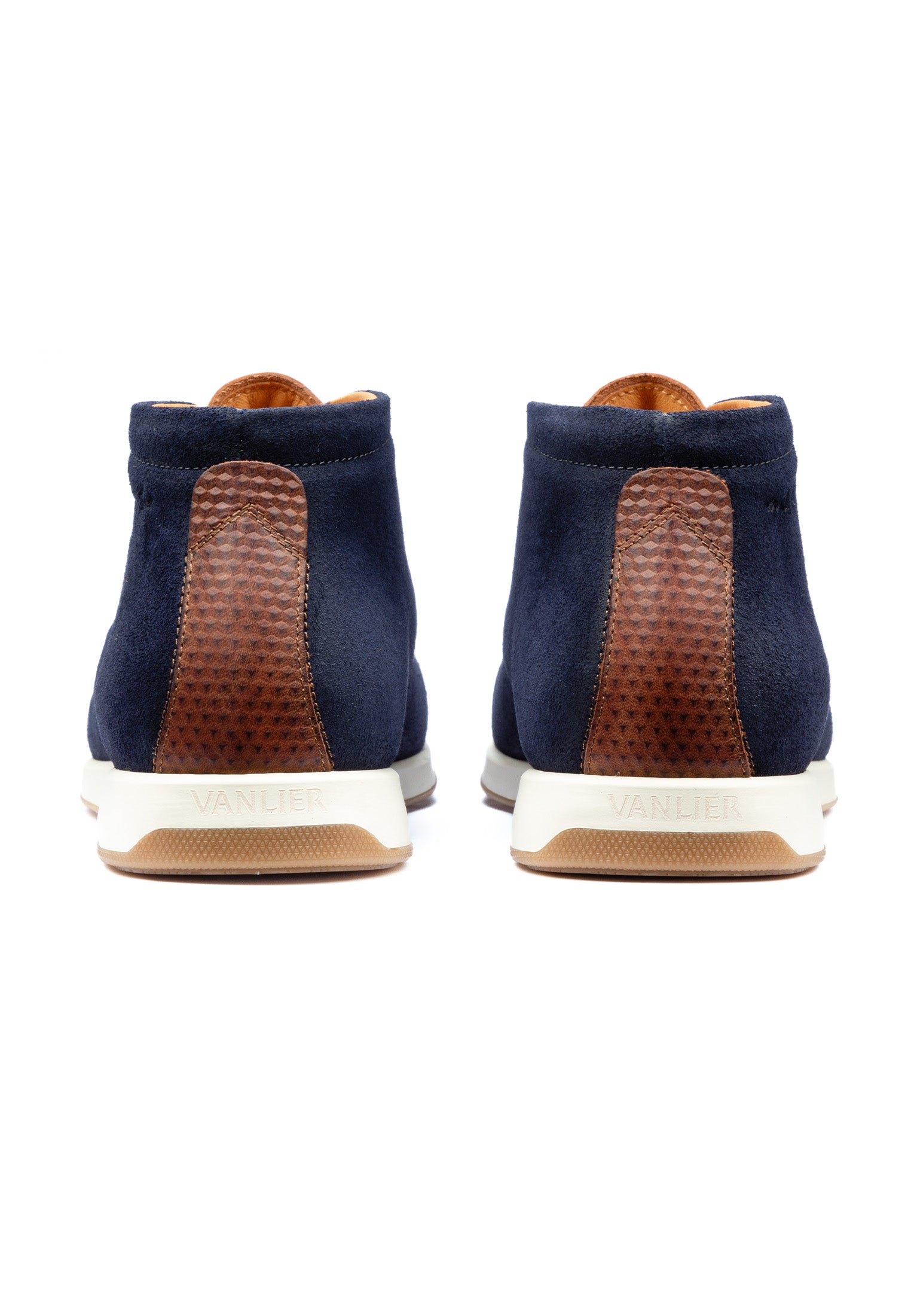 Navy blauw suède Ticino halfhoge veterschoen