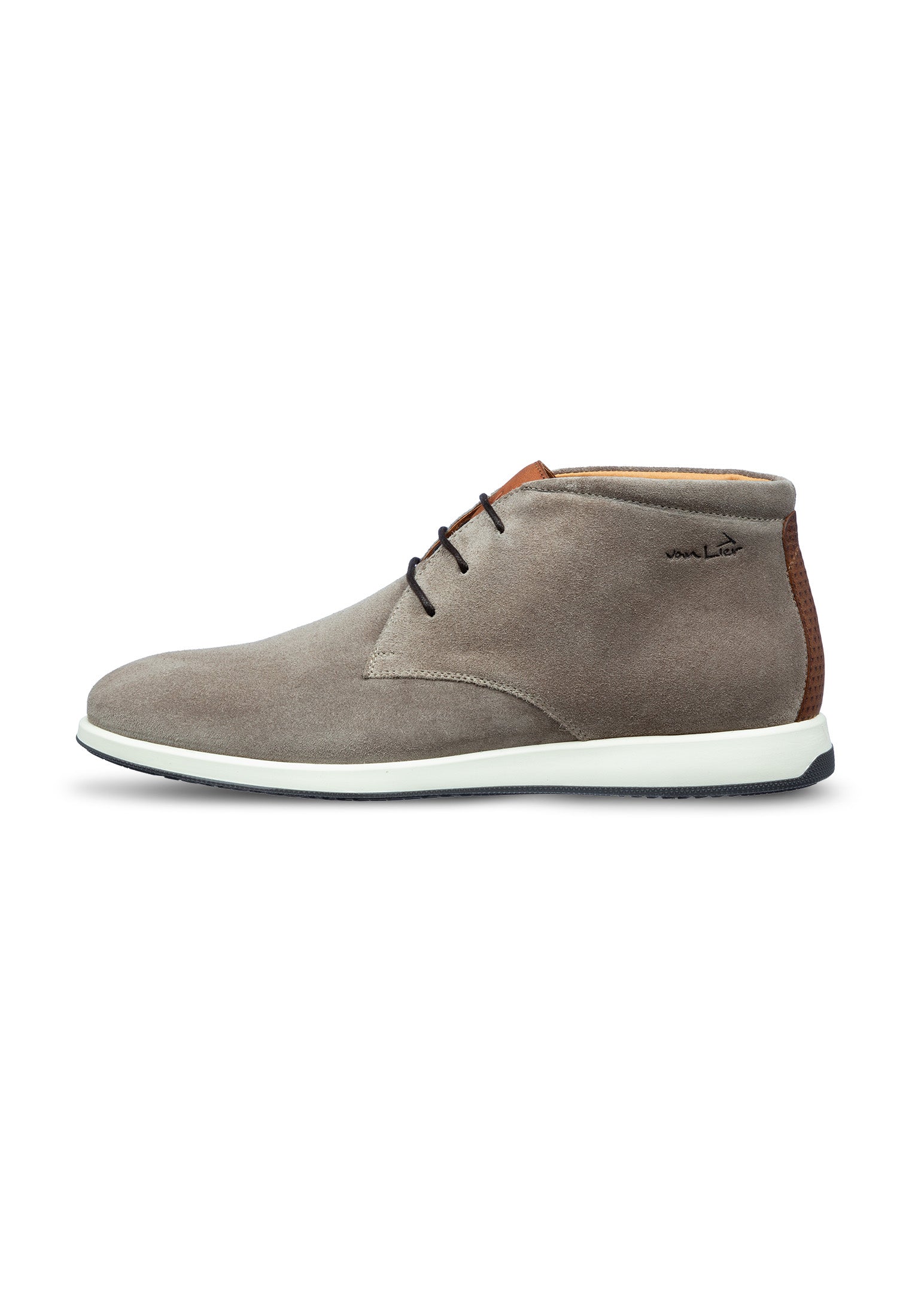 Taupe suede Ticino mid-top lace-up shoe