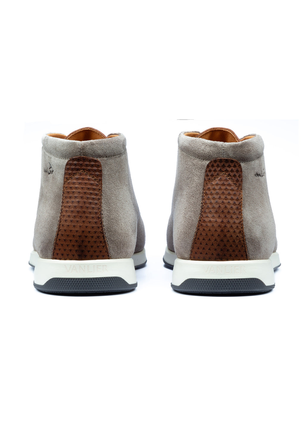 Taupe suede Ticino mid-top lace-up shoe