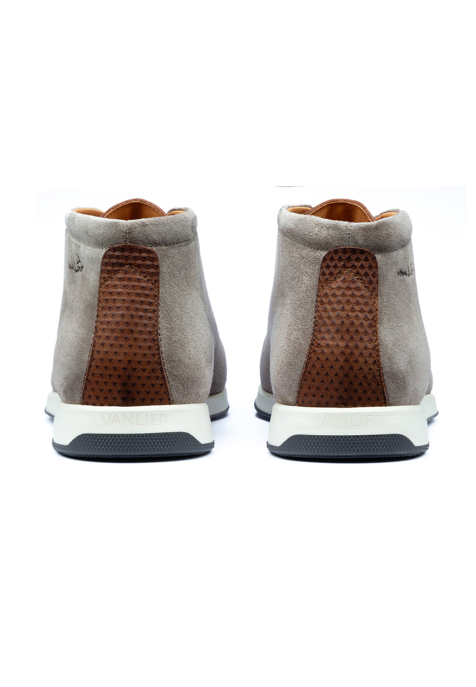 Taupe suede Ticino mid-top lace-up shoe