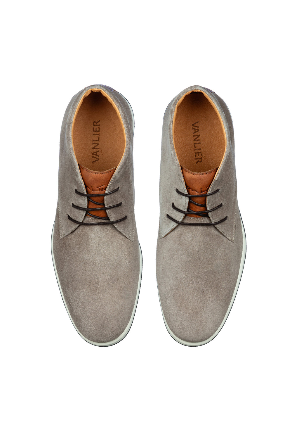 Taupe suede Ticino mid-top lace-up shoe
