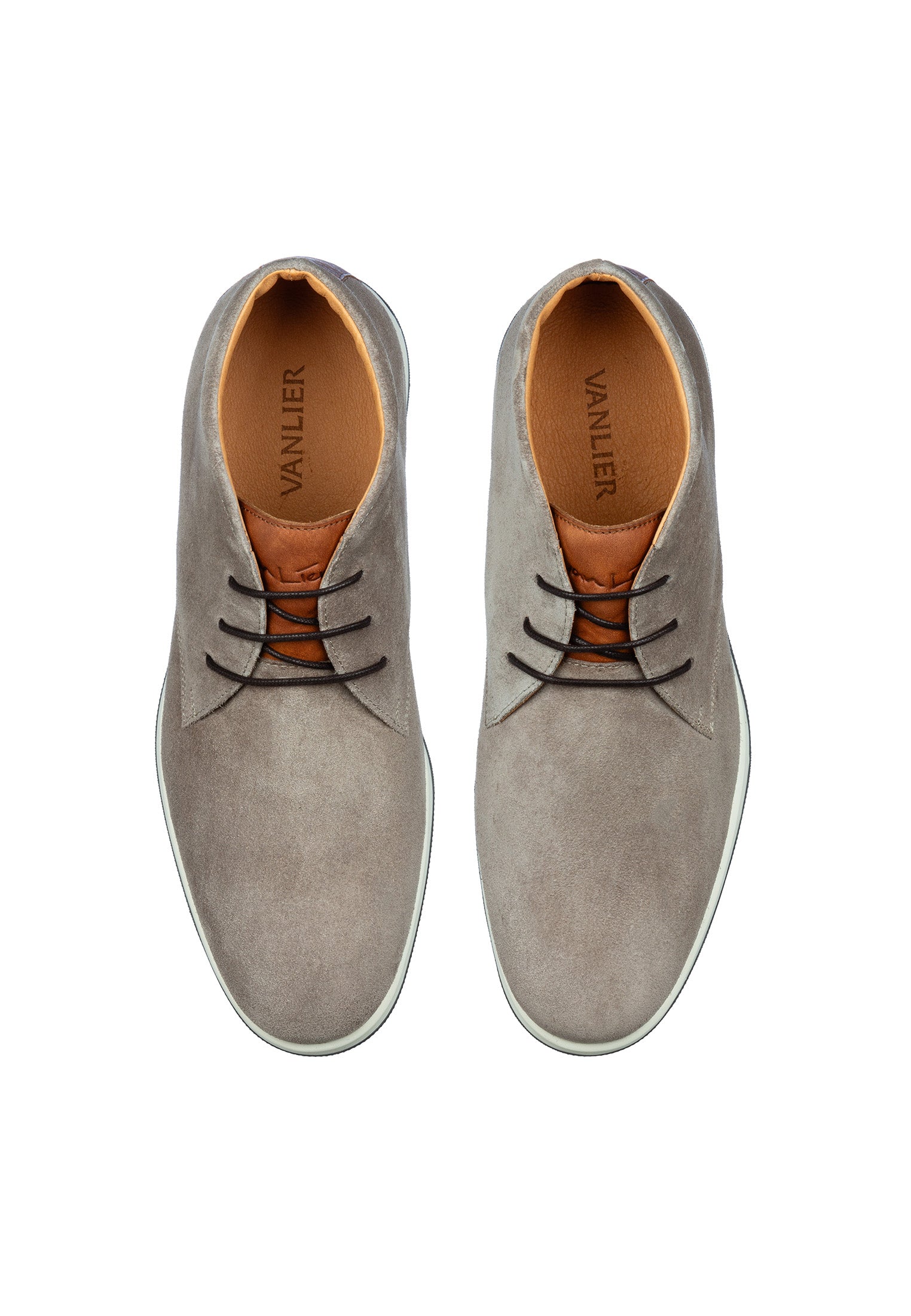 Taupe suede Ticino mid-top lace-up shoe