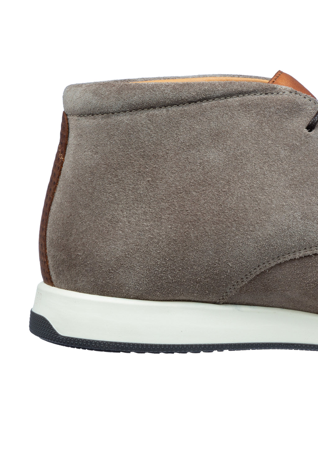 Taupe suede Ticino mid-top lace-up shoe