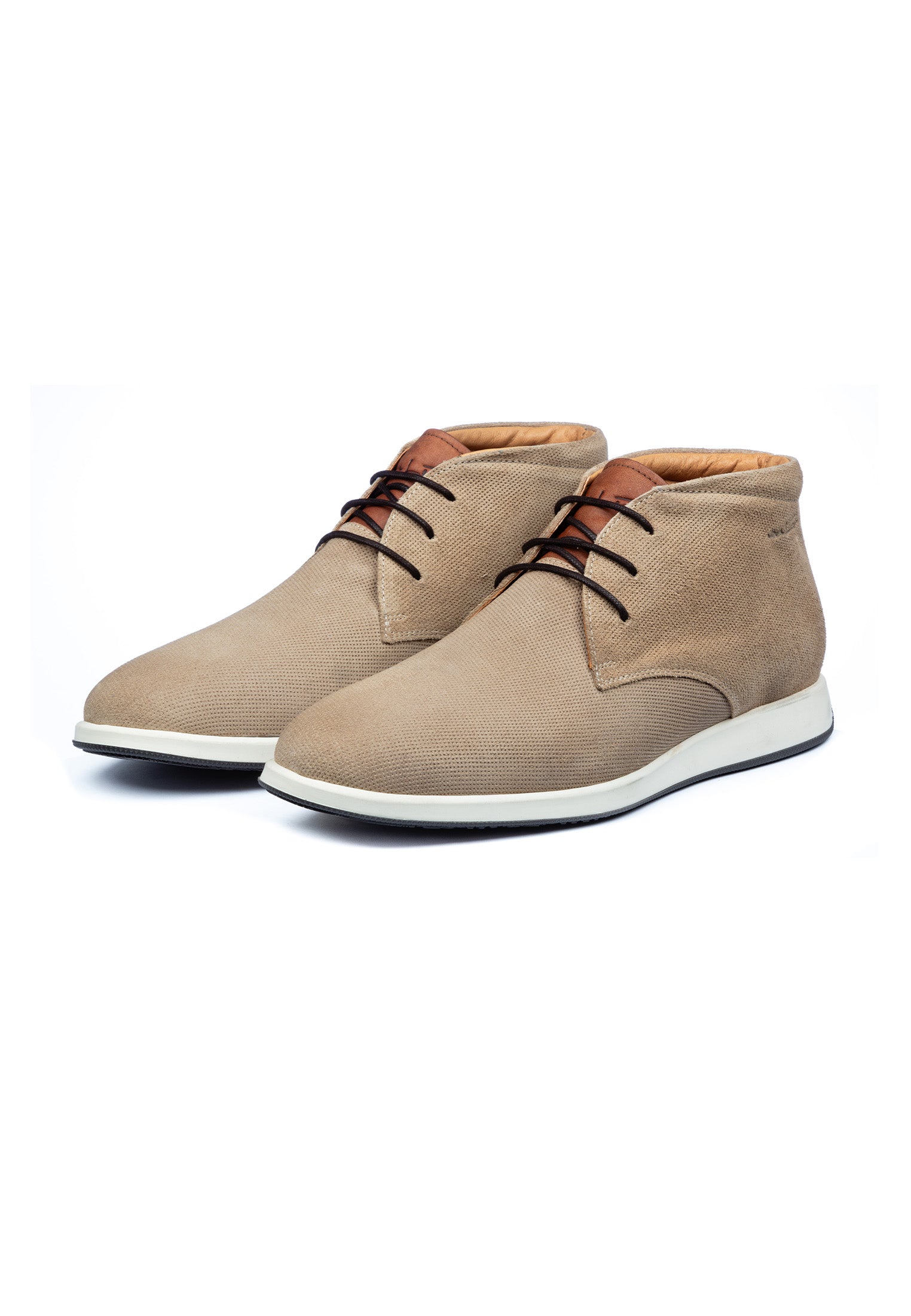 Licht taupe suède Ticino halfhoge veterschoen