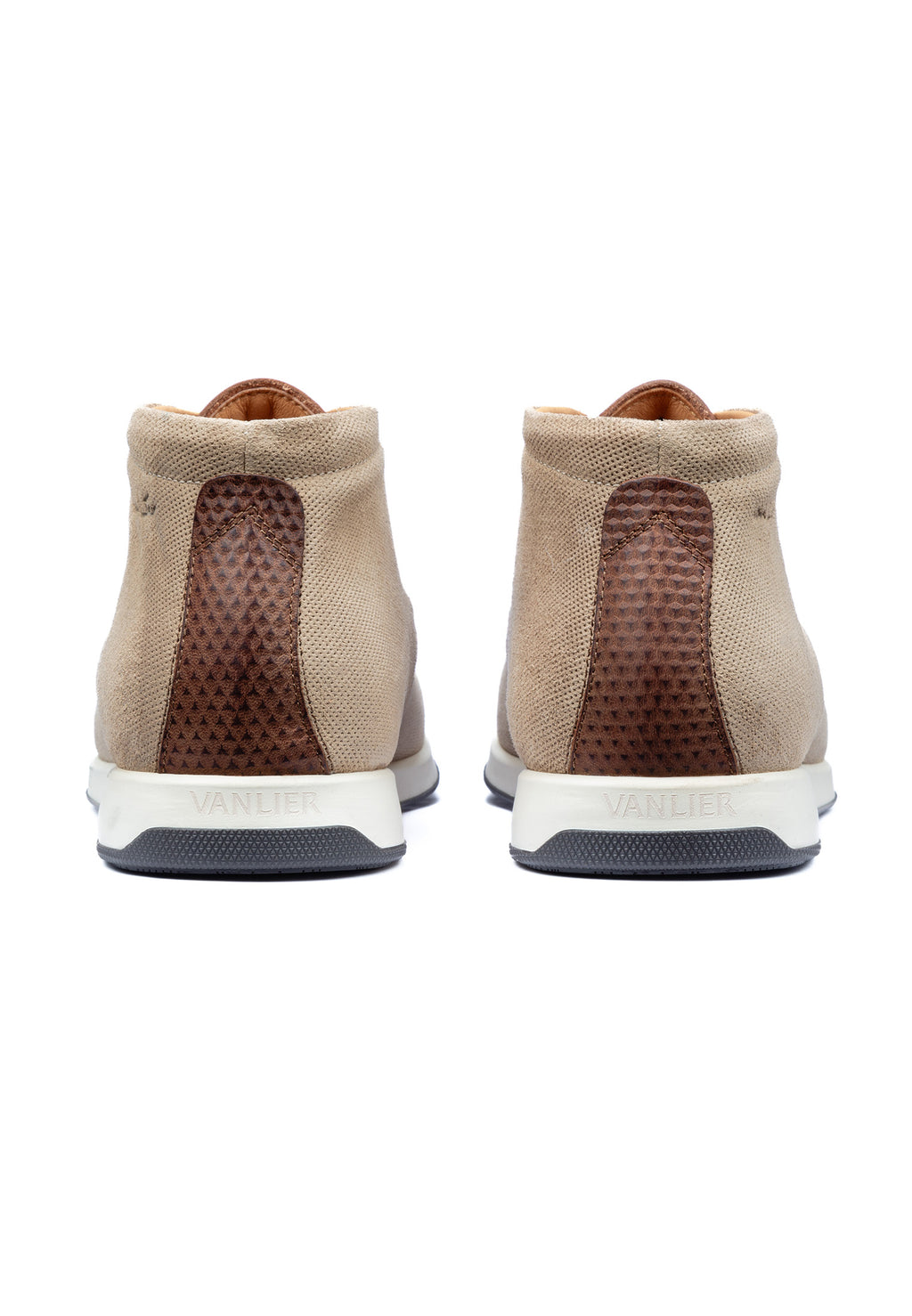 Licht taupe suède Ticino halfhoge veterschoen