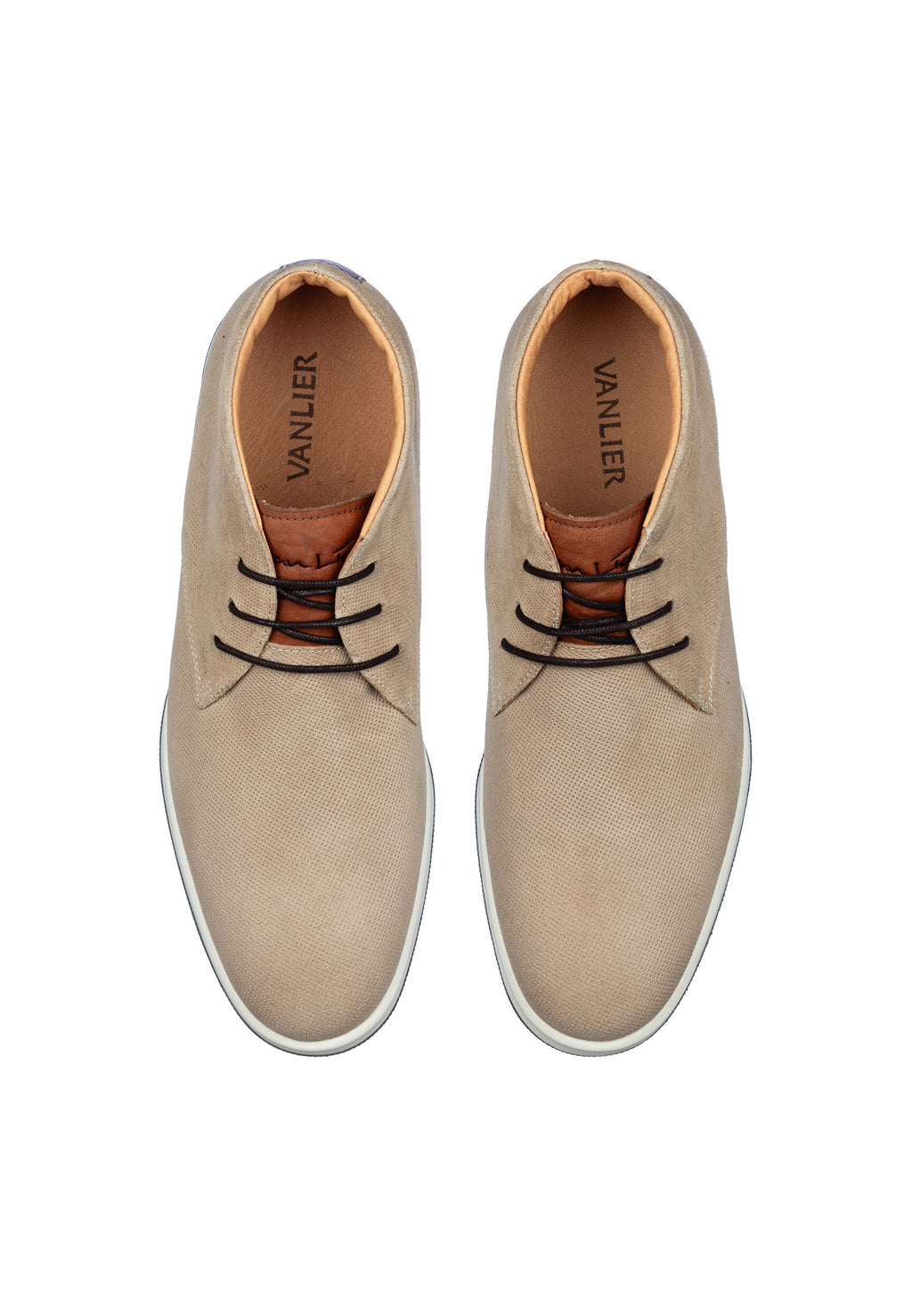 Licht taupe suède Ticino halfhoge veterschoen