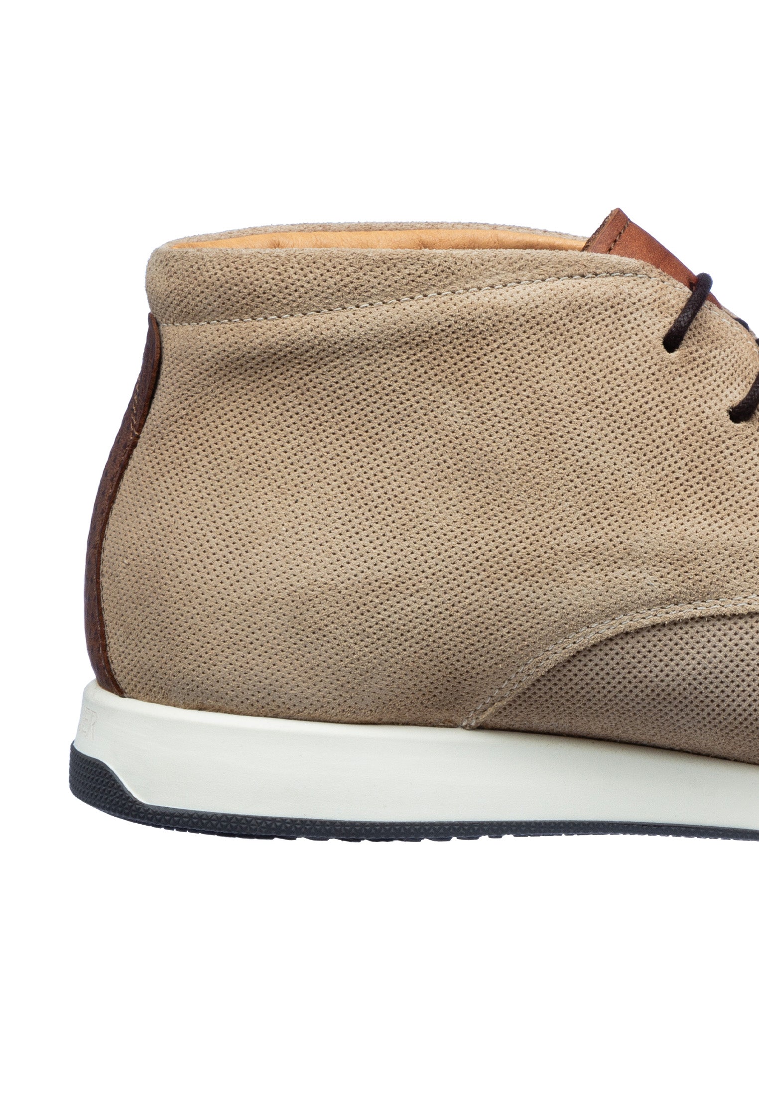 Licht taupe suède Ticino halfhoge veterschoen