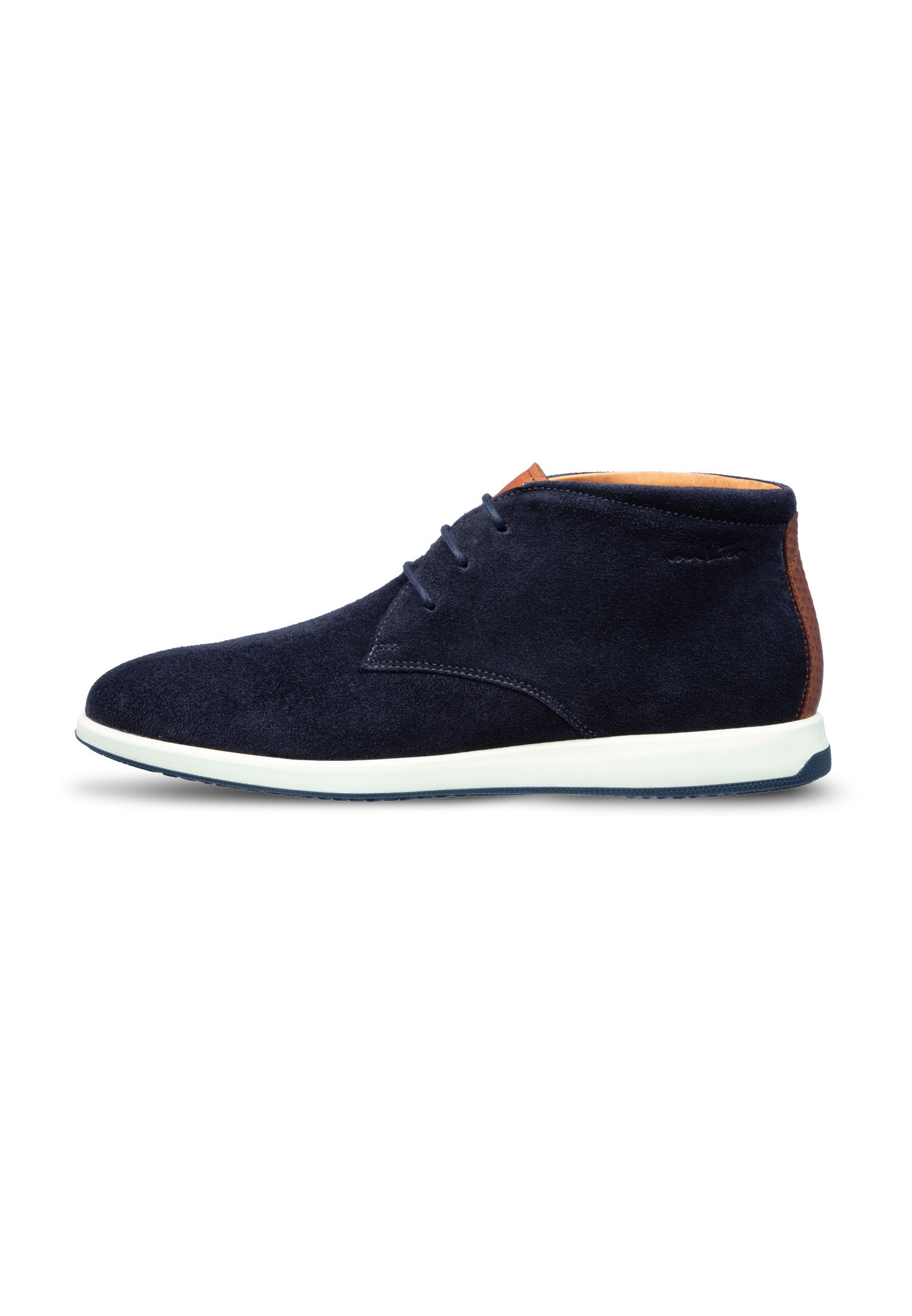 Navy blauw suède Ticino halfhoge veterschoen