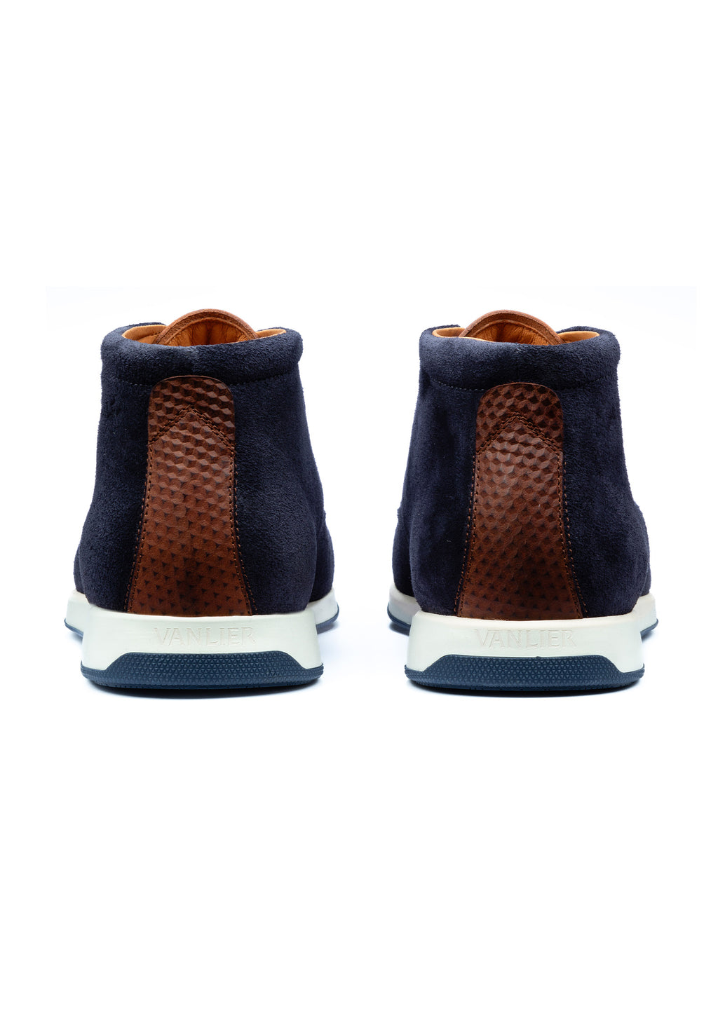 Navy blauw suède Ticino halfhoge veterschoen