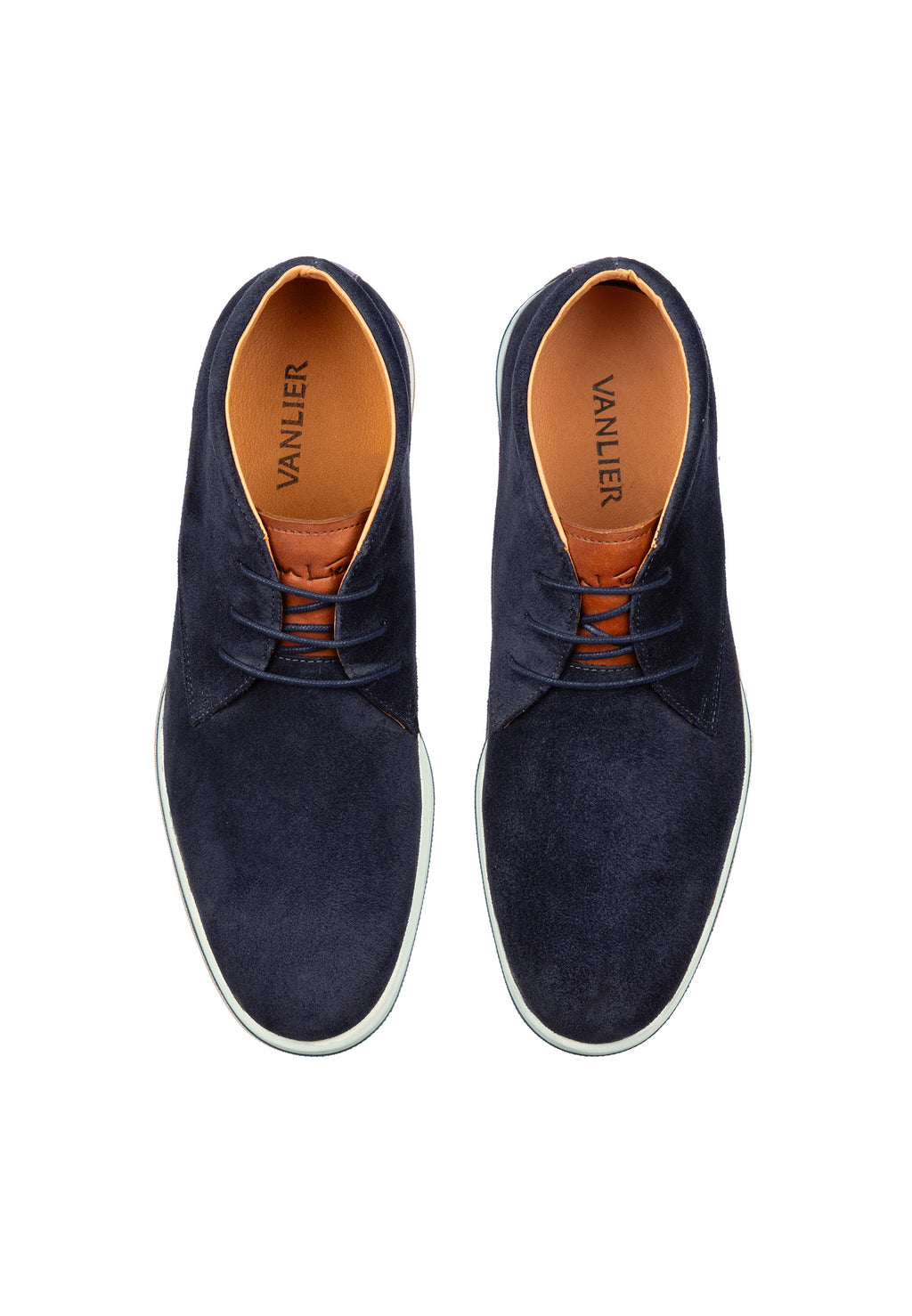 Navy blauw suède Ticino halfhoge veterschoen