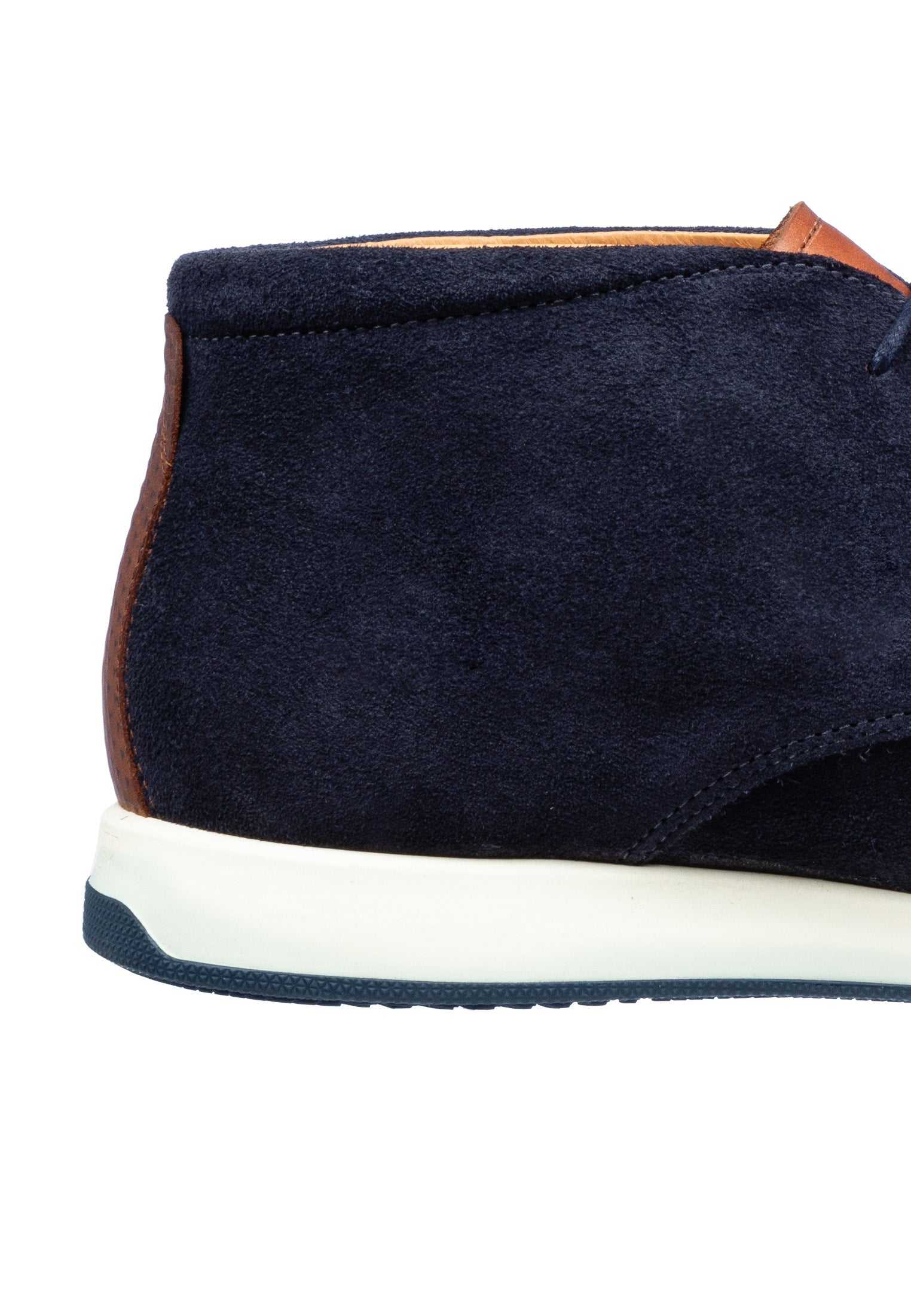 Navy blauw suède Ticino halfhoge veterschoen