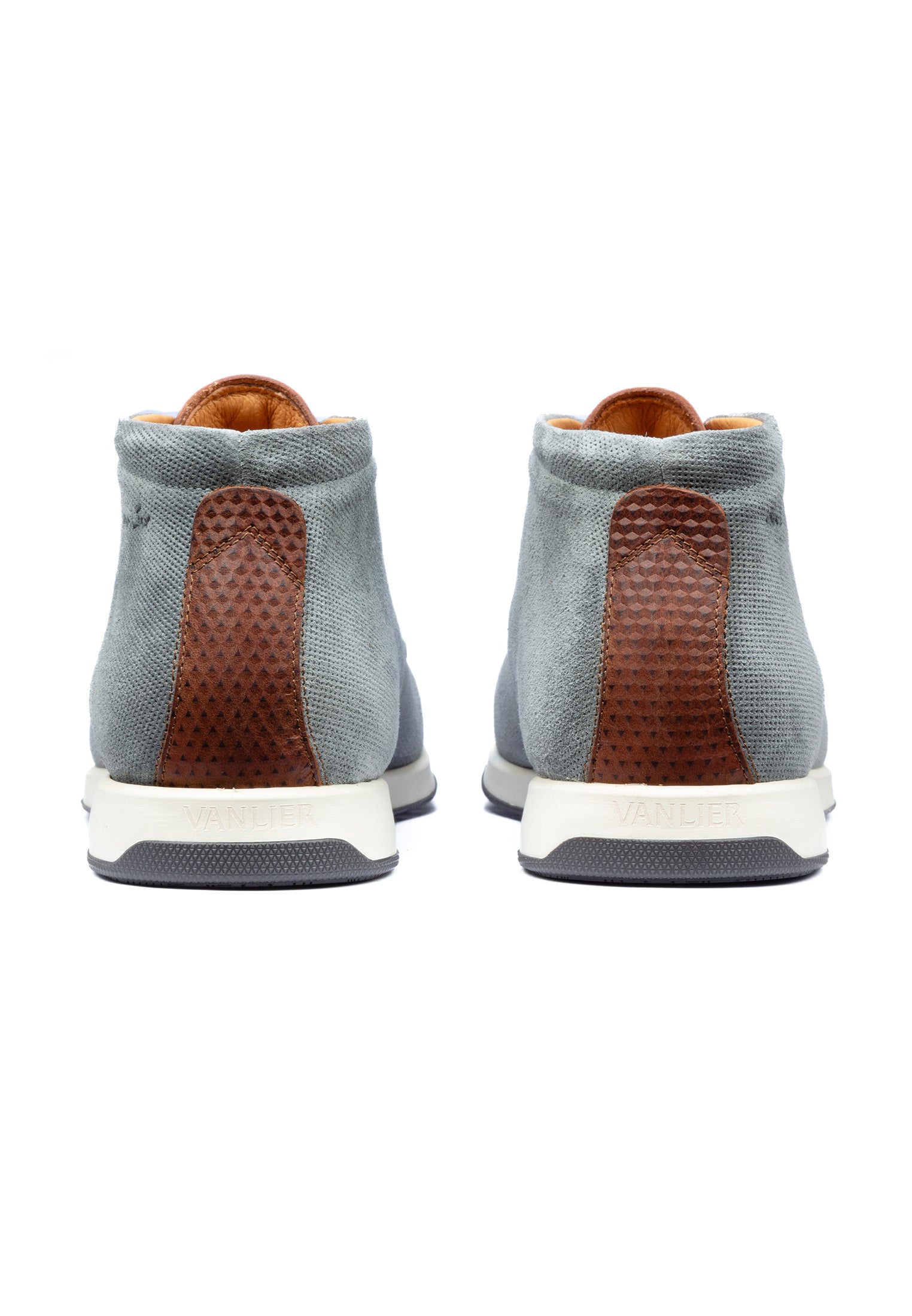 Grijs blauw suède Ticino halfhoge veterschoen