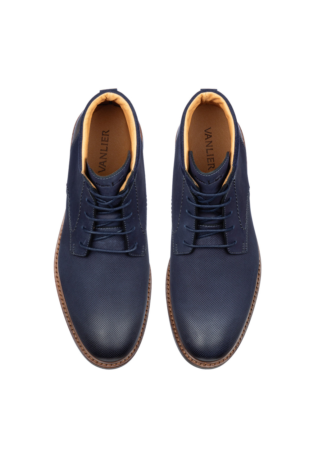 Navy nubuck Monti halfhoge veterschoen
