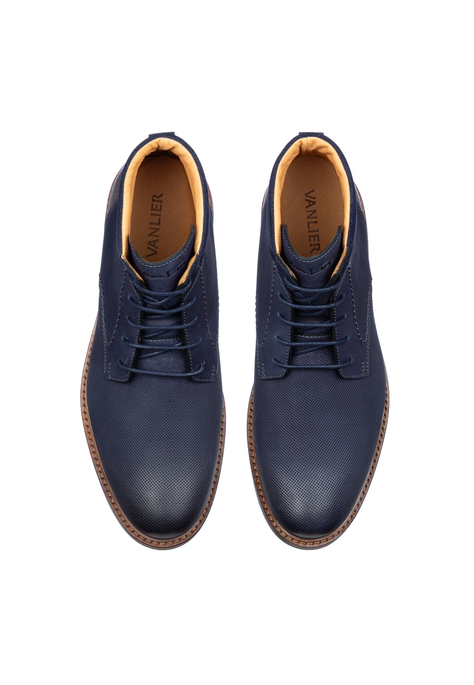 Navy nubuck Monti halfhoge veterschoen