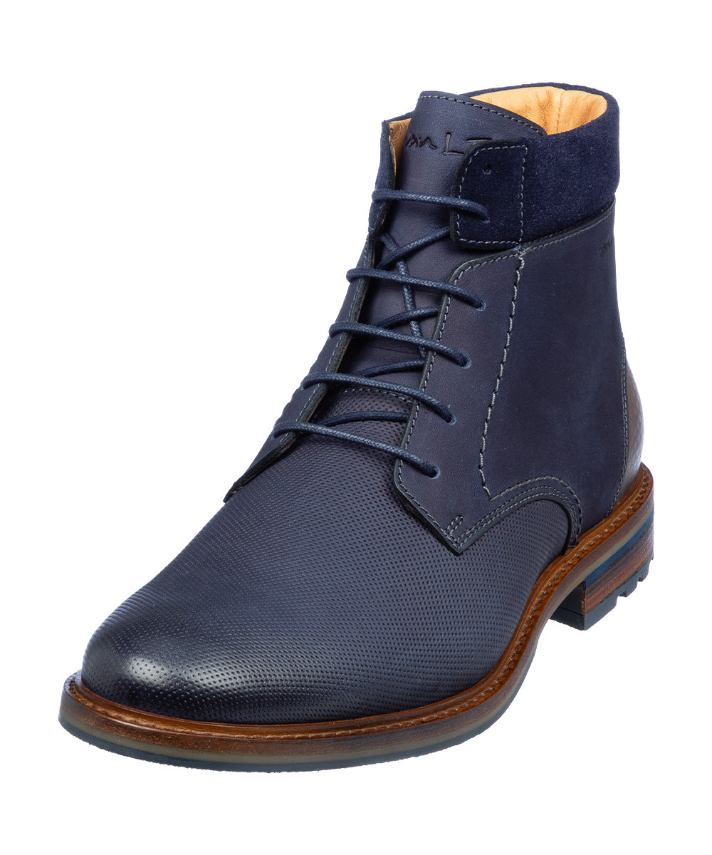 Navy nubuck Monti halfhoge veterschoen