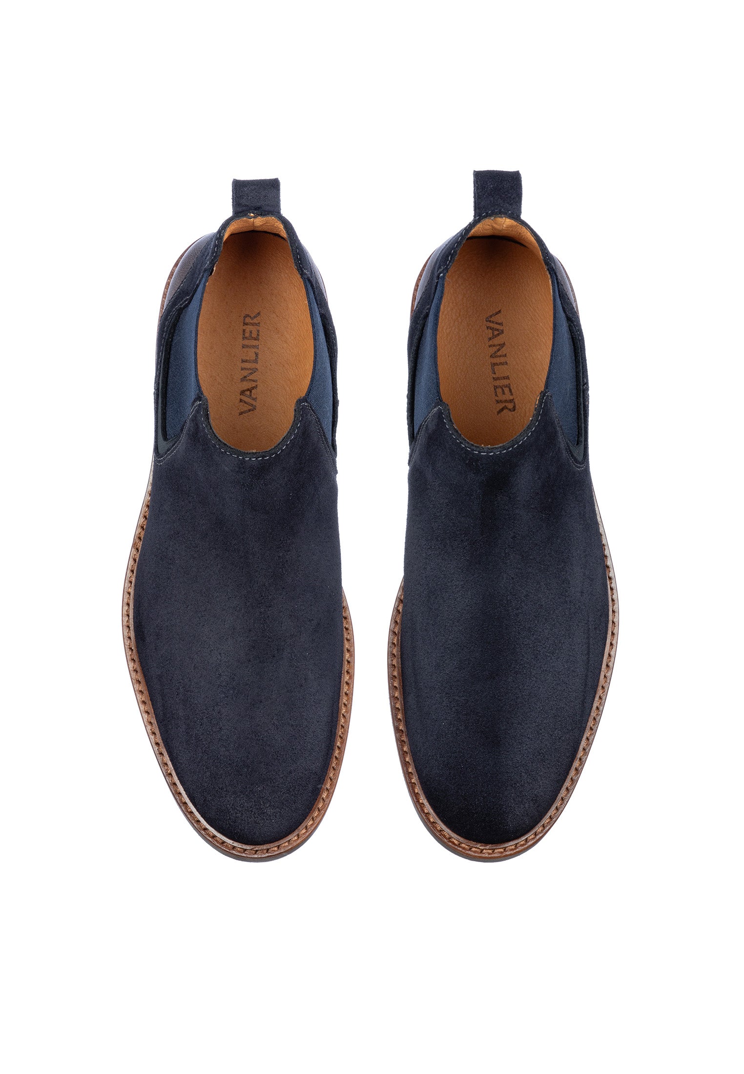 Navy blauw suède Monti chelsea boot