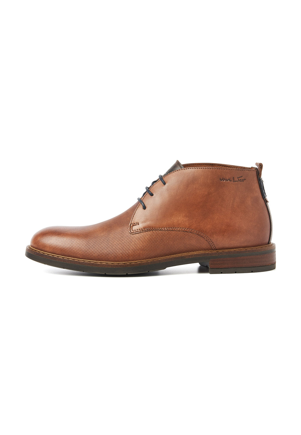 Cognac gladleren Boston boot