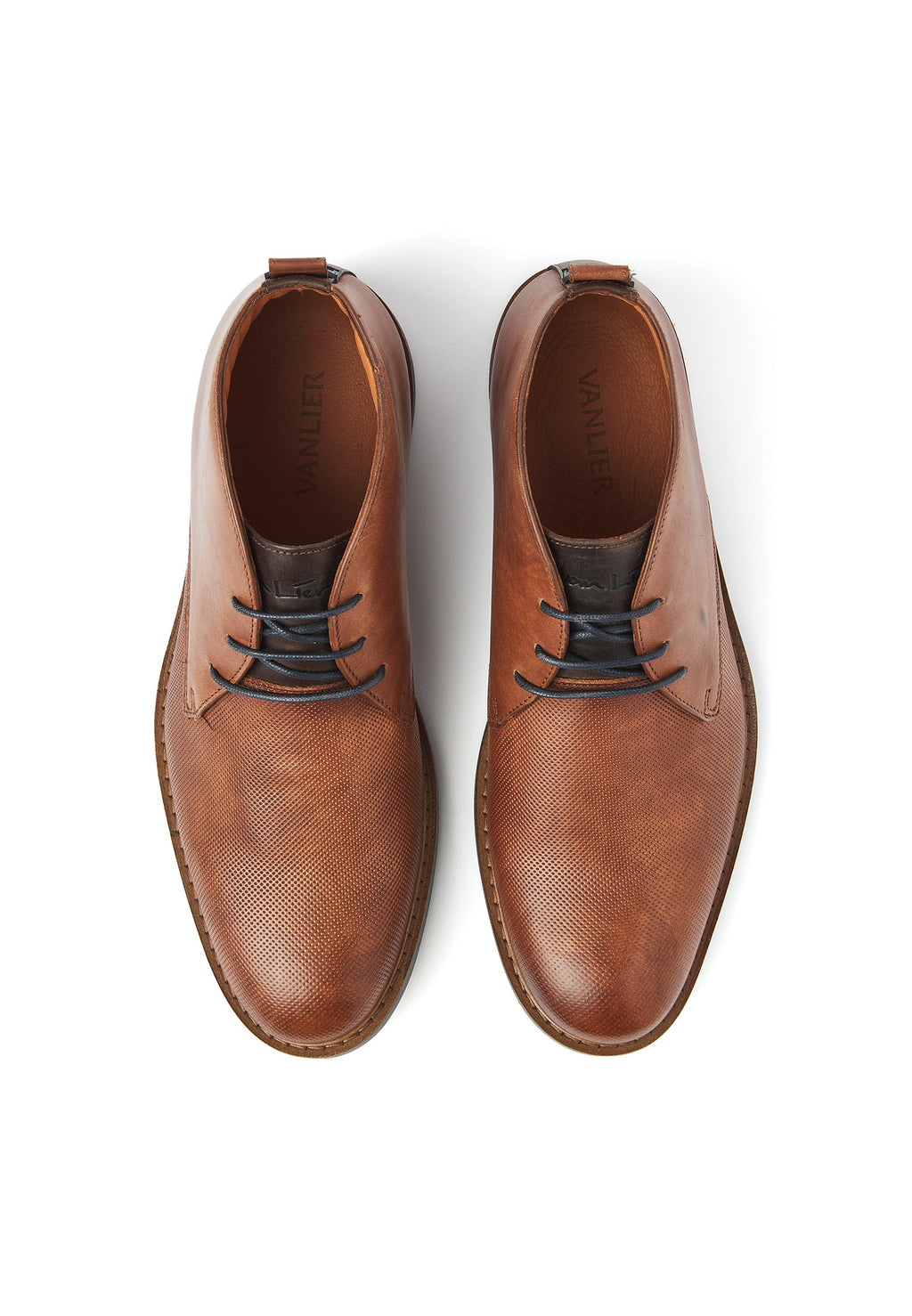 Cognac gladleren Boston boot