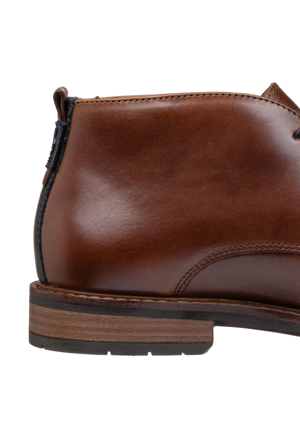 Cognac gladleren Boston boot