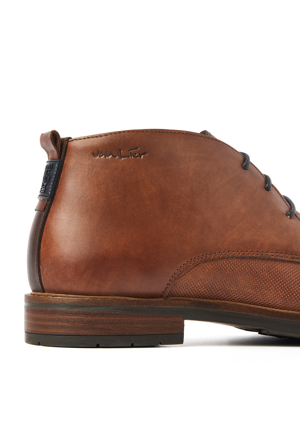 Licht cognac gladleren Boston boot