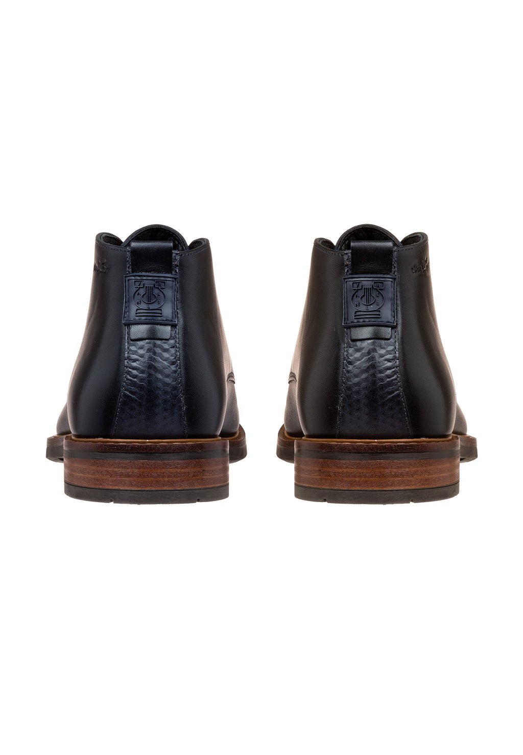 Navy gladleren Boston boot