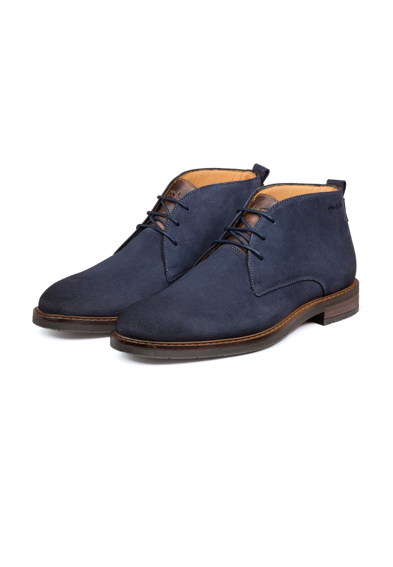 Navy blauw suède Boston boot