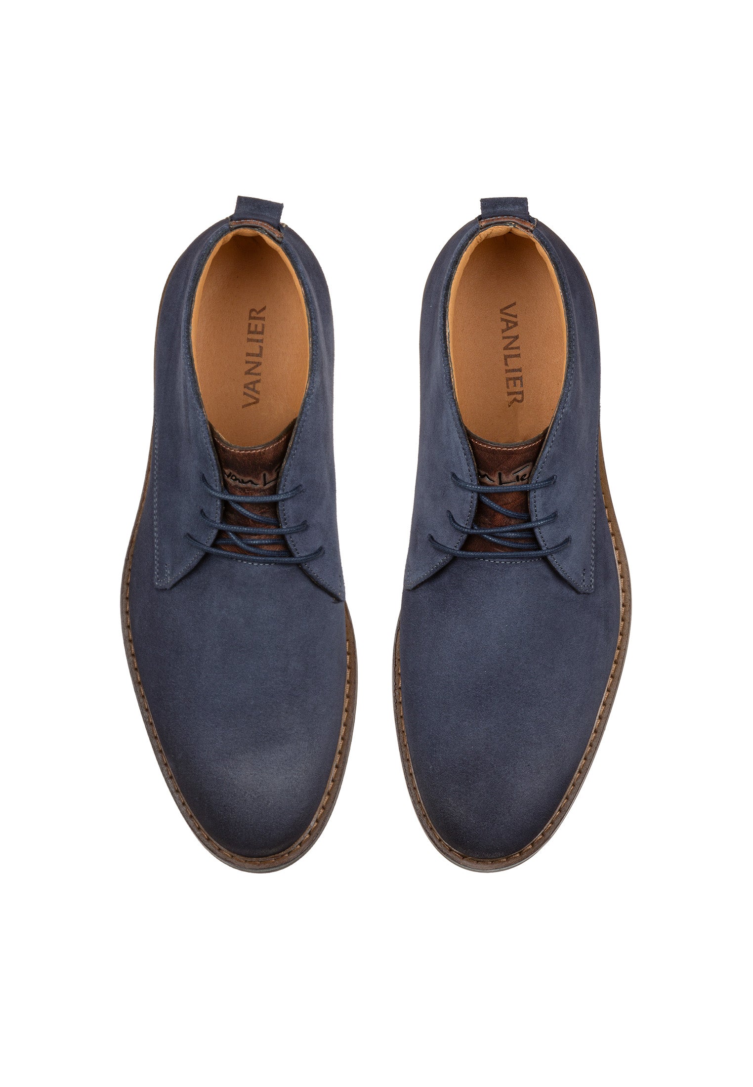Navy blauw suède Boston boot