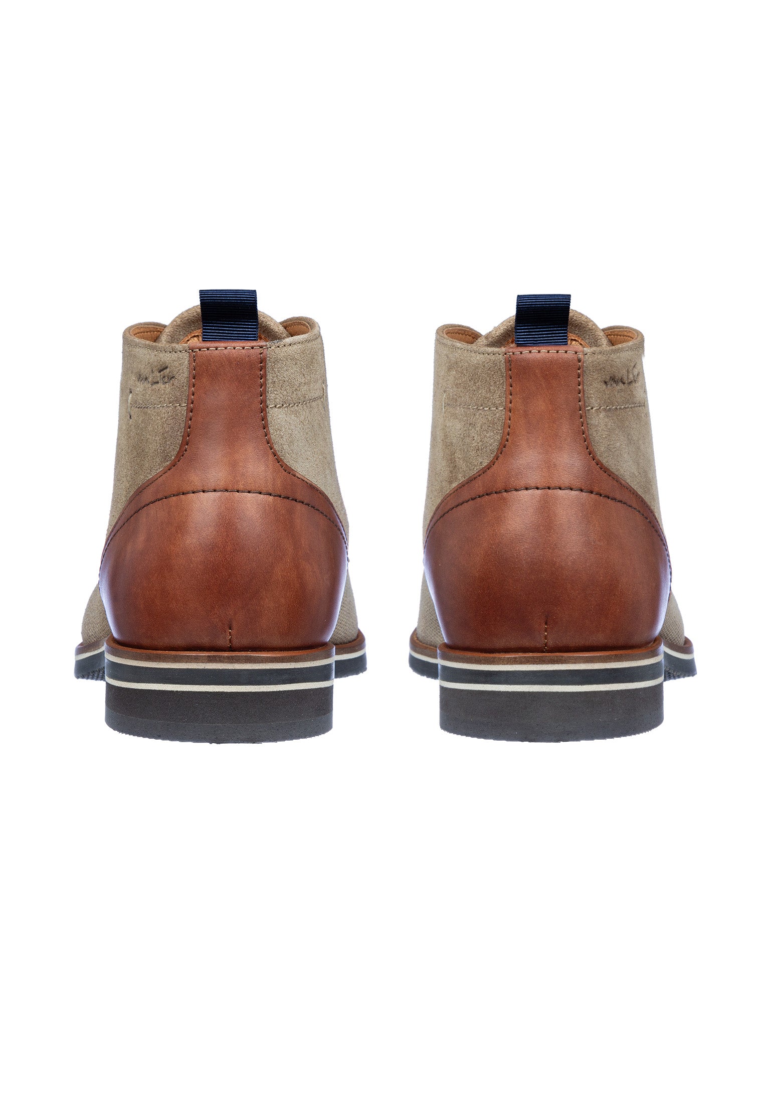 Taupe suède Amalfi halfhoge veterschoen