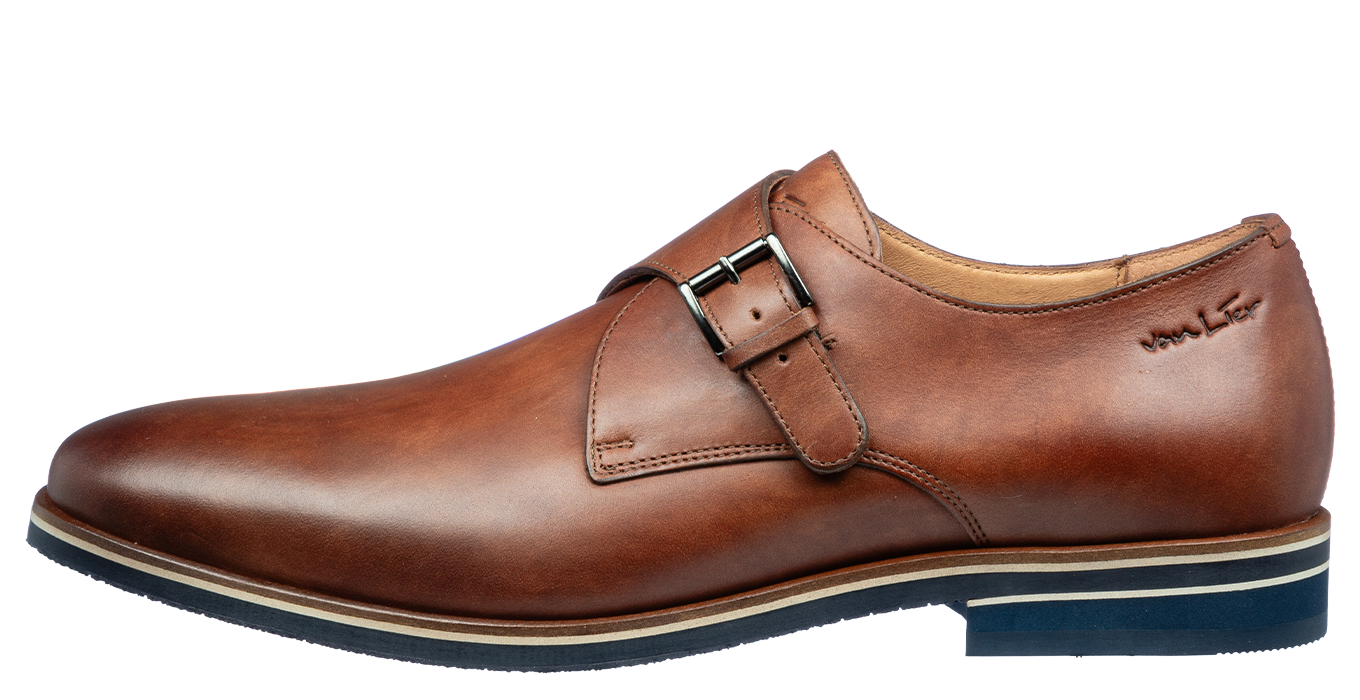 Licht cognac gladleren Amalfi gespschoen