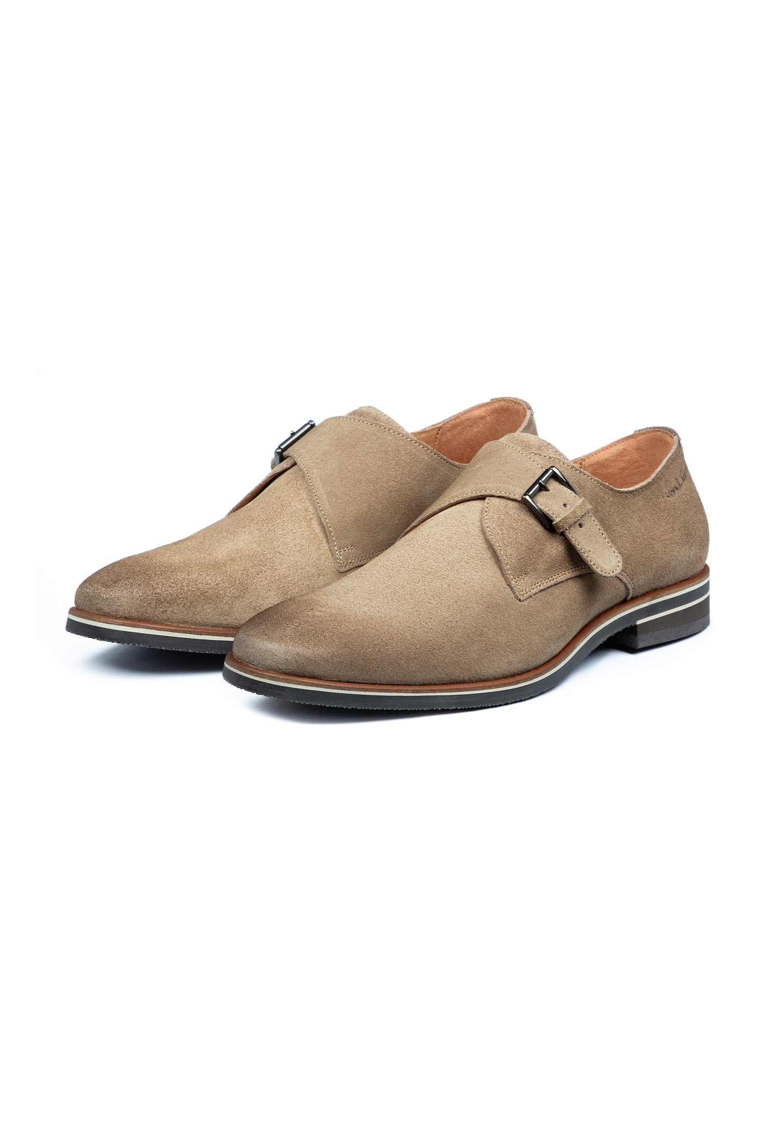 Taupe suède Amalfi gespschoen
