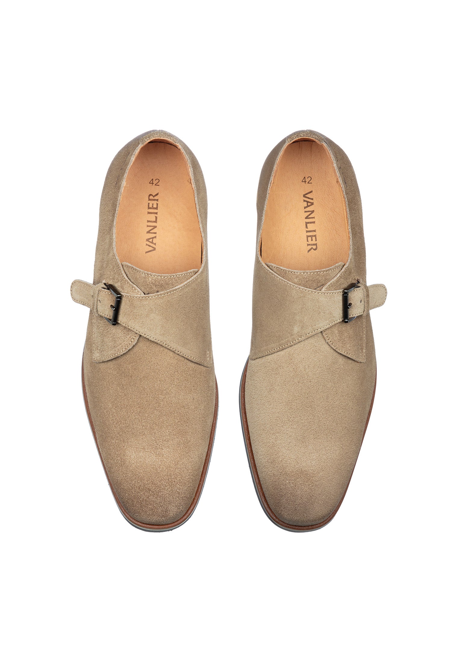 Taupe suède Amalfi gespschoen