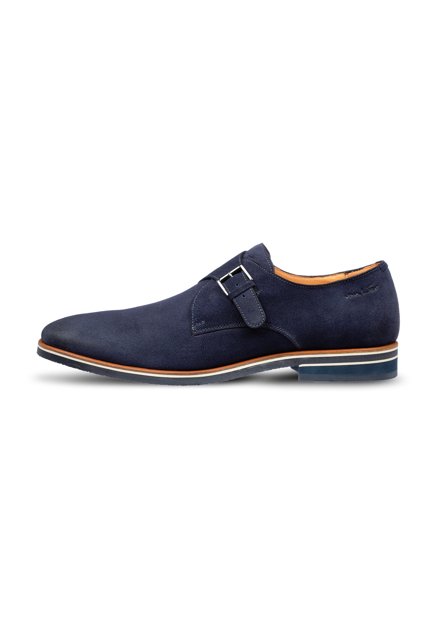Blauw suède Amalfi gespschoen