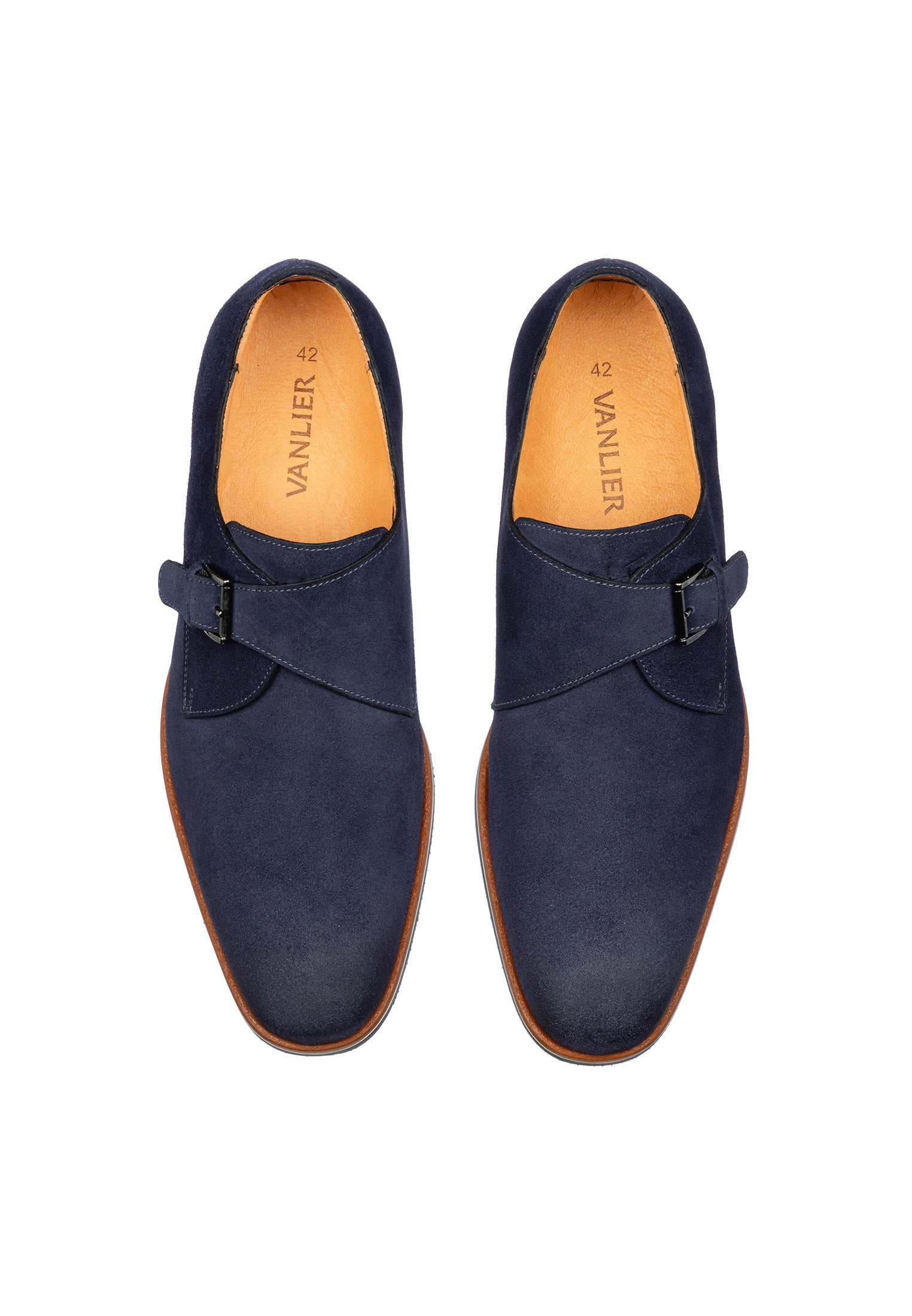 Blauw suède Amalfi gespschoen